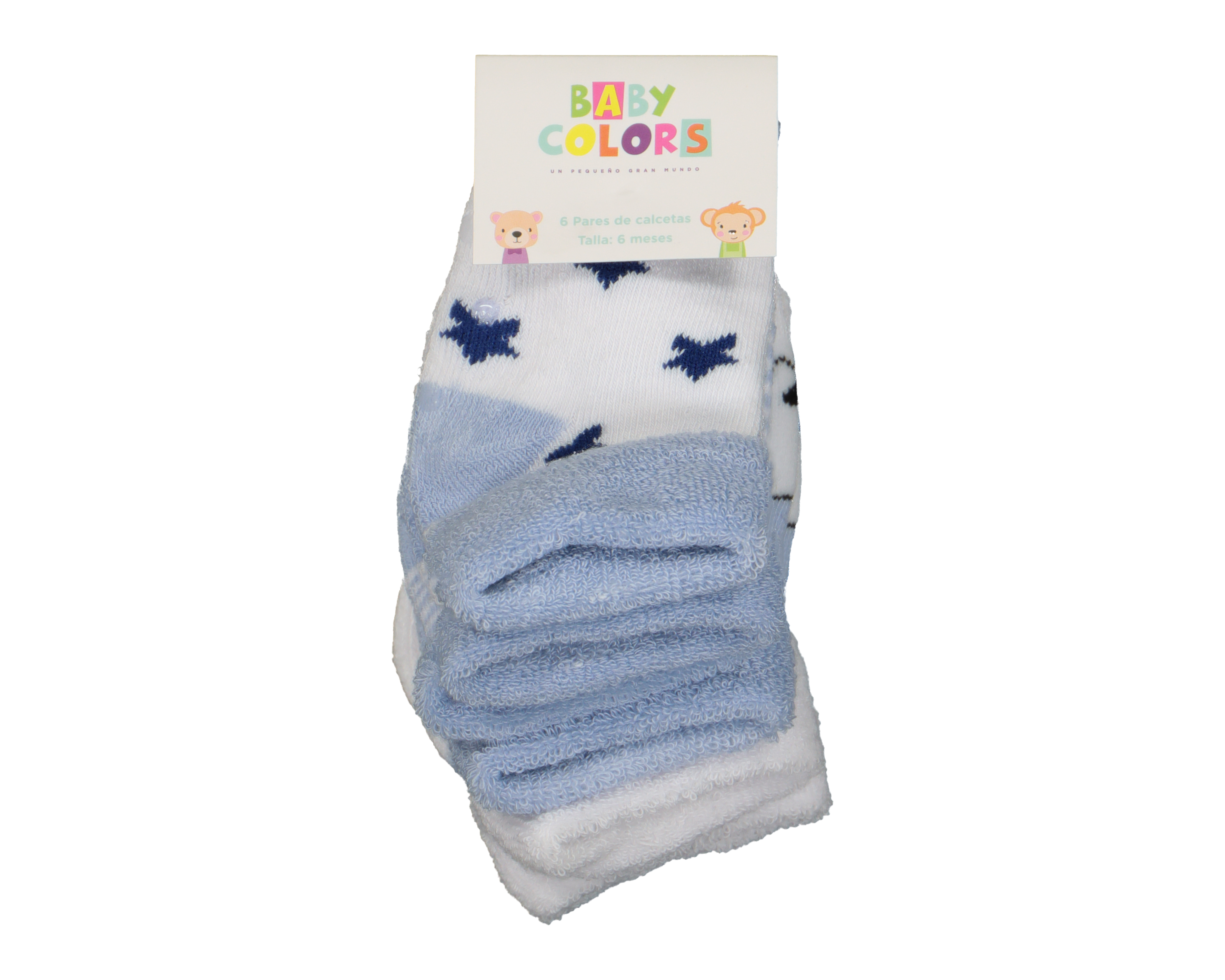 Foto 4 pulgar | Foto 3 | Calcetas Baby Colors Gruesas para Bebé Niño 6 Pares