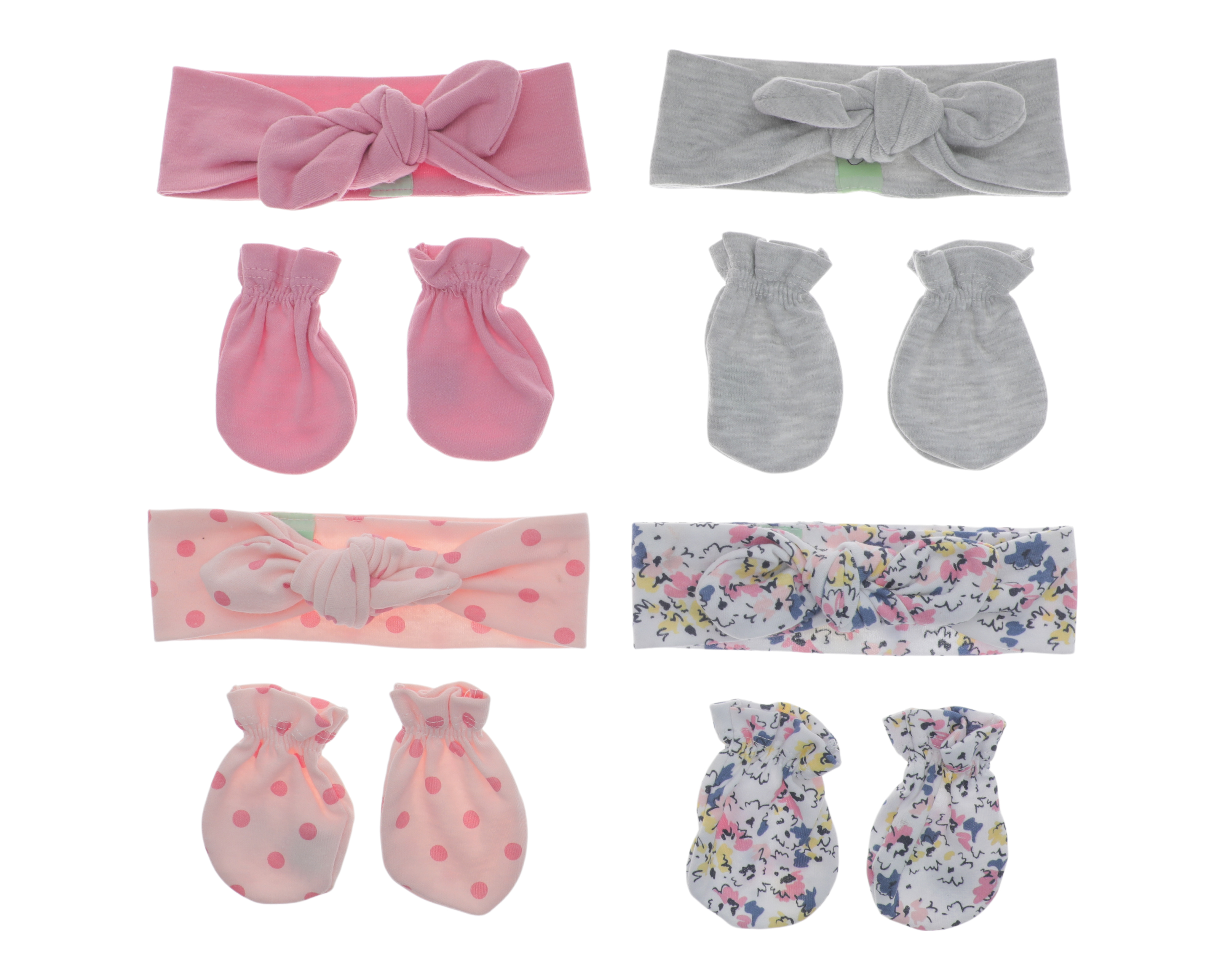 Diadema y Guantes Baby Colors para Bebé Niña 8 Piezas