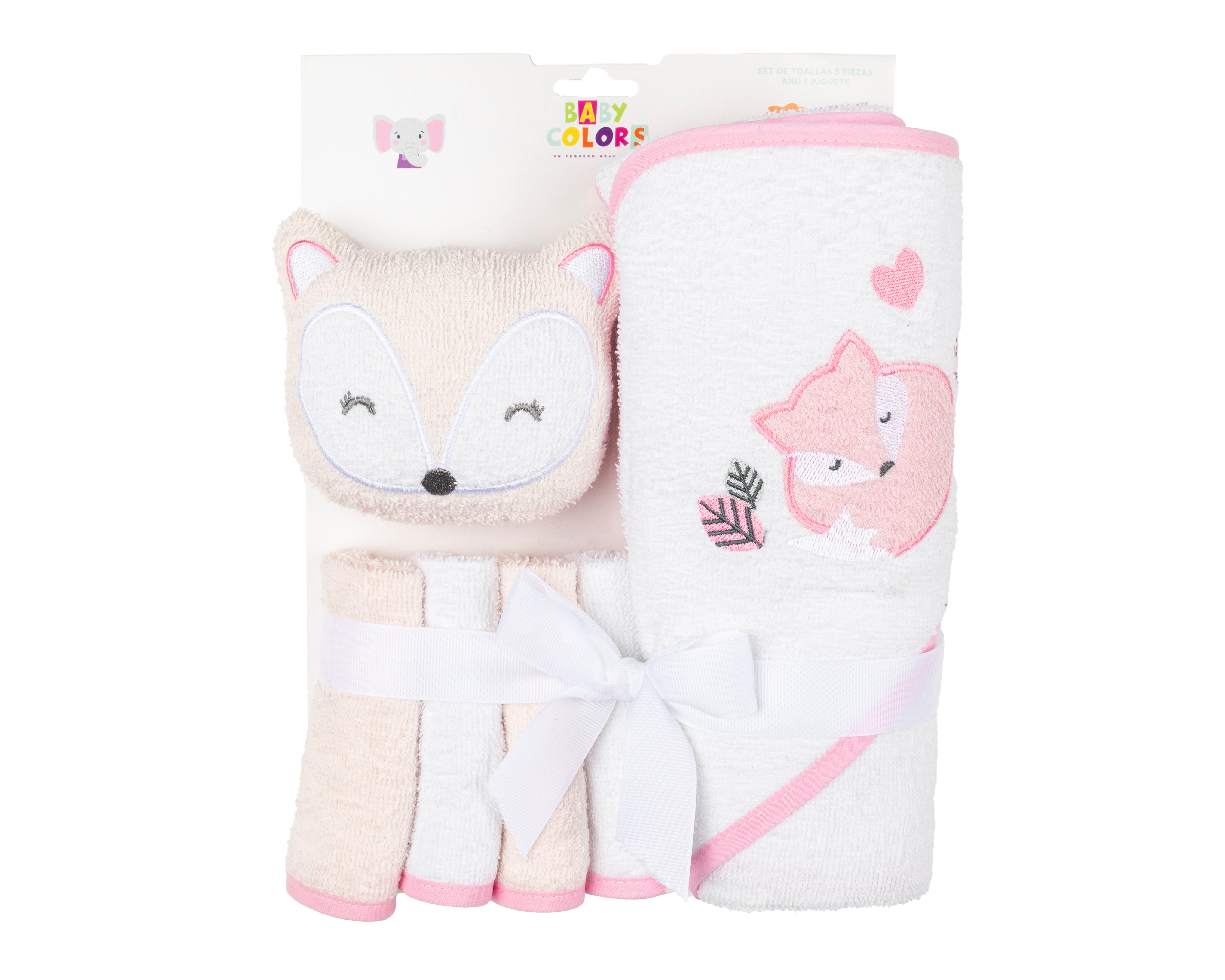 Toallas Baby Colors de Algodón para Bebé Niña 6 Piezas