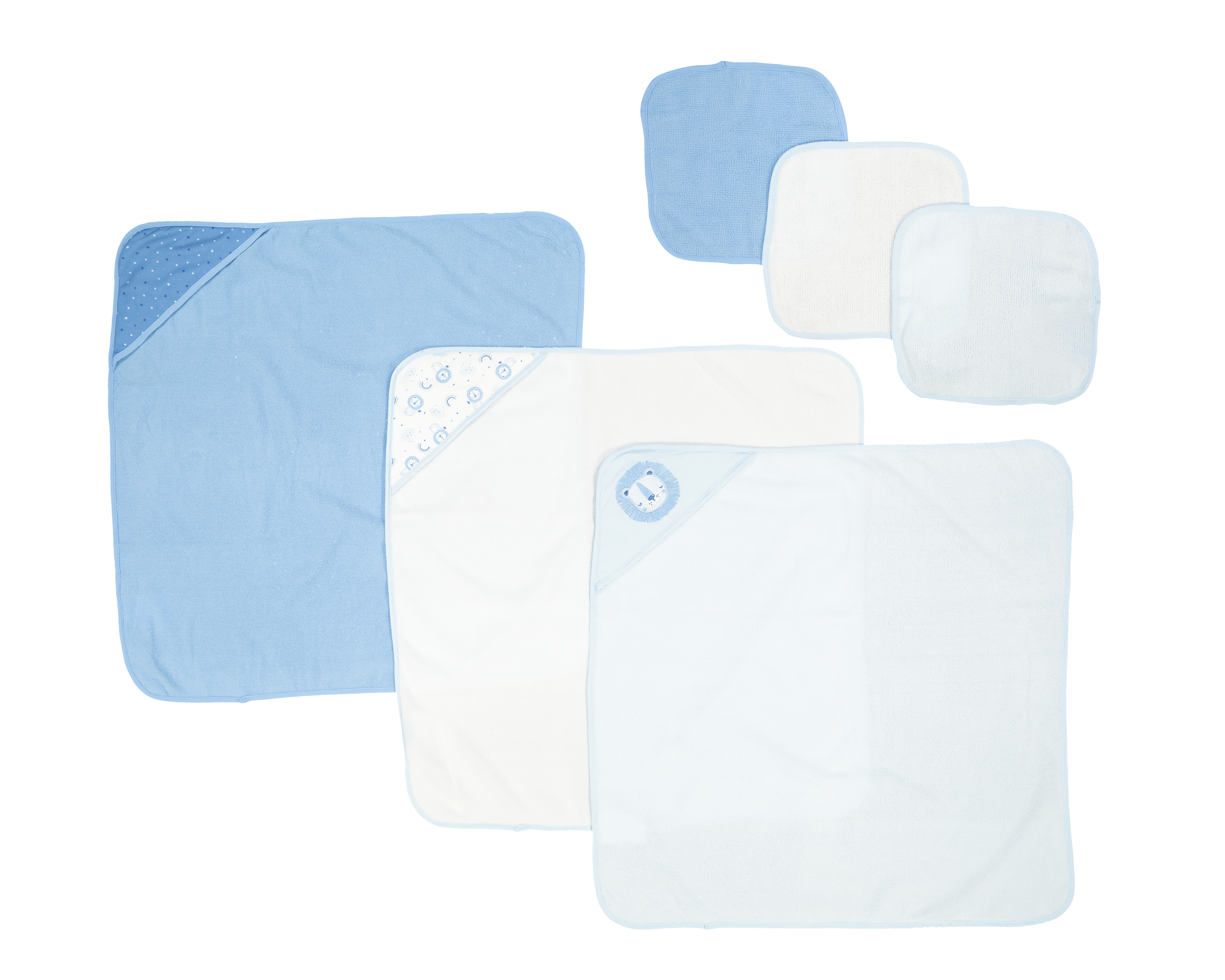 Foto 1 | Foto 1 | Toallas con Gorro y Faciales Baby Colors para Bebé Niño 6 Piezas