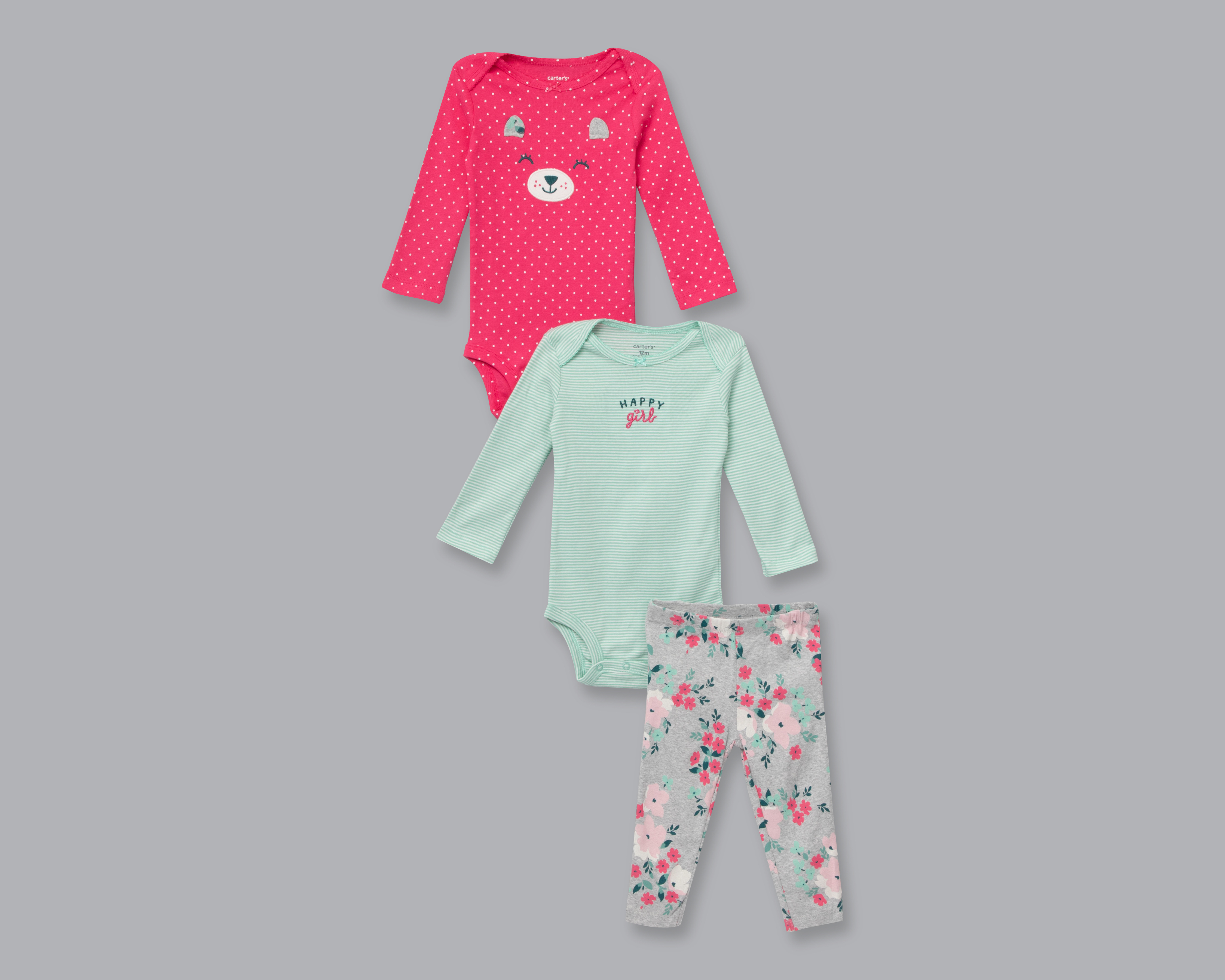 Conjunto Carter's de Algodón para Bebé Niña 3 Piezas