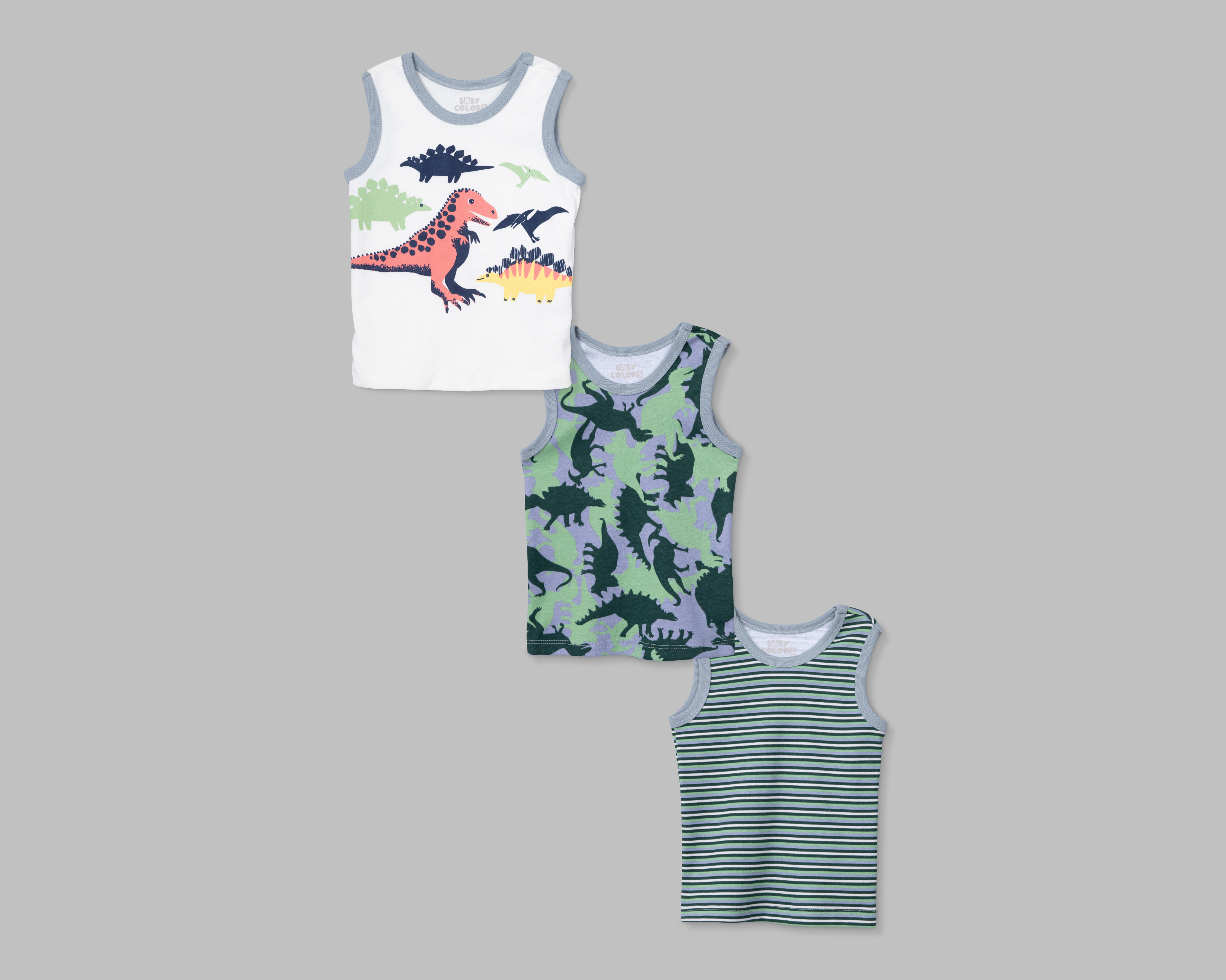 Foto 2 pulgar | Foto 1 | Camiseta Interior Baby Colors para Bebé Niño 3 Piezas