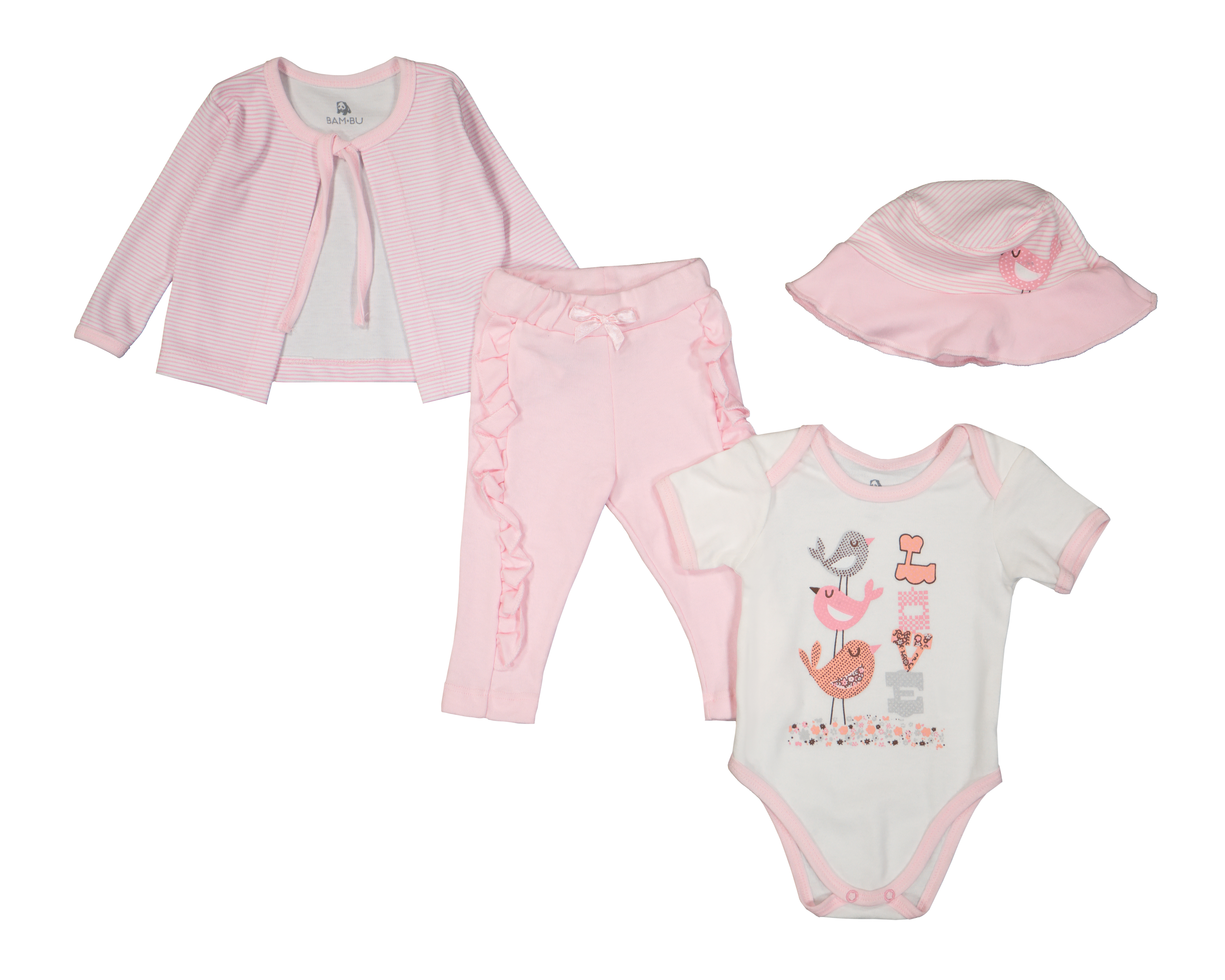 Conjunto para Bebé Niña Bam-Bú 4 Piezas
