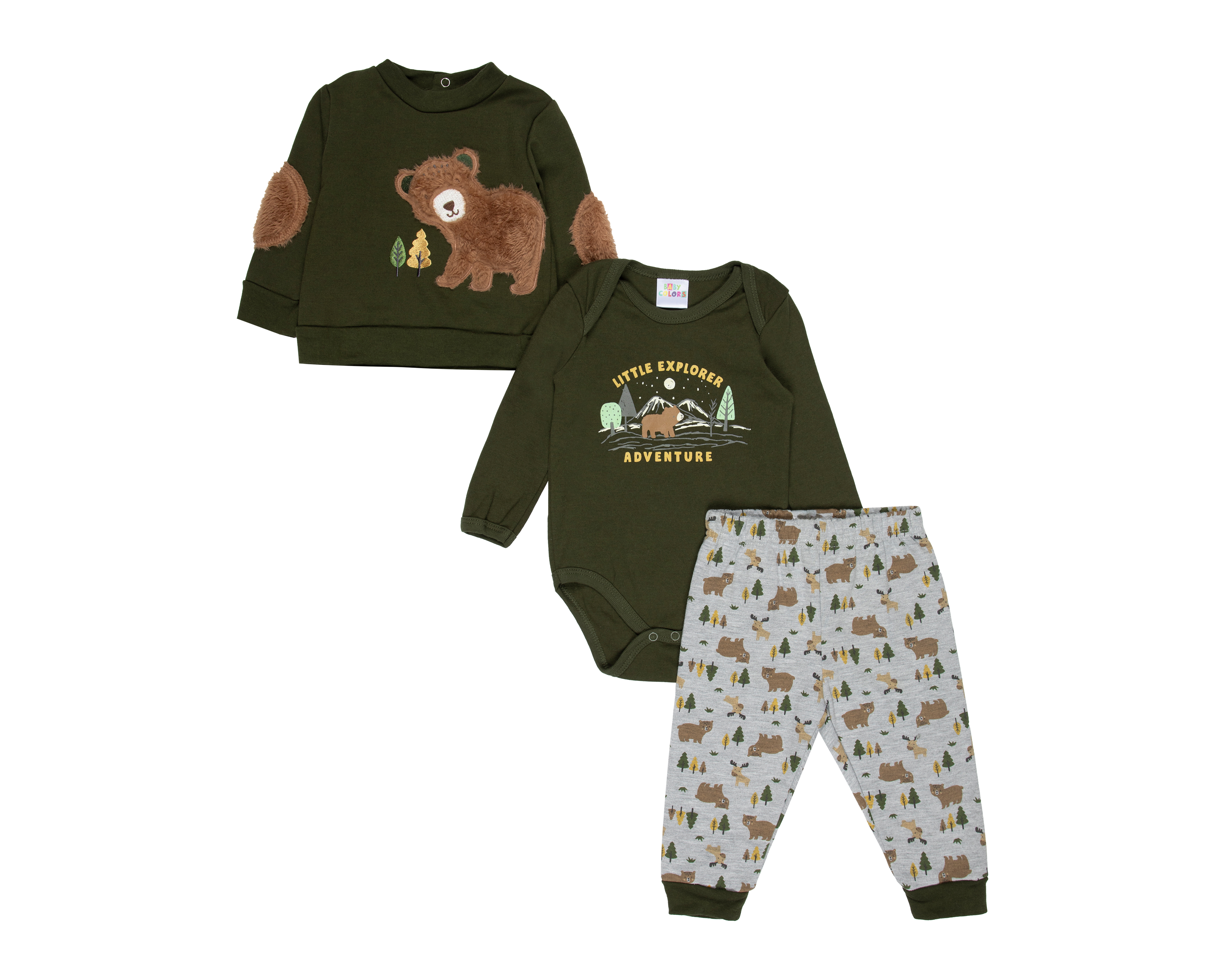 Foto 2 pulgar | Foto 1 | Conjunto para Bebé Niño Baby Colors Estampado 3 Piezas