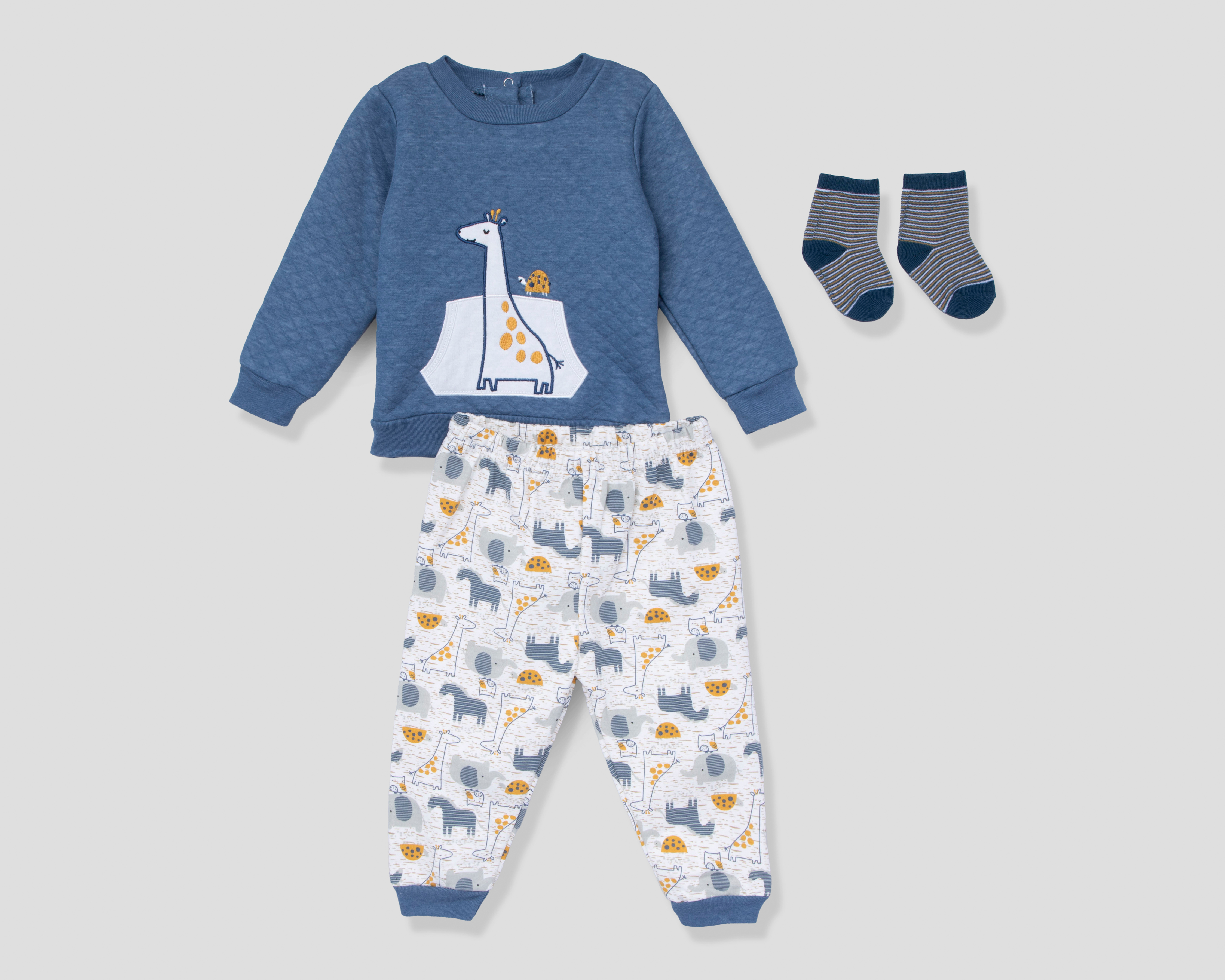 Foto 2 pulgar | Foto 1 | Conjunto para Bebé Niño Baby Colors con Calcetas