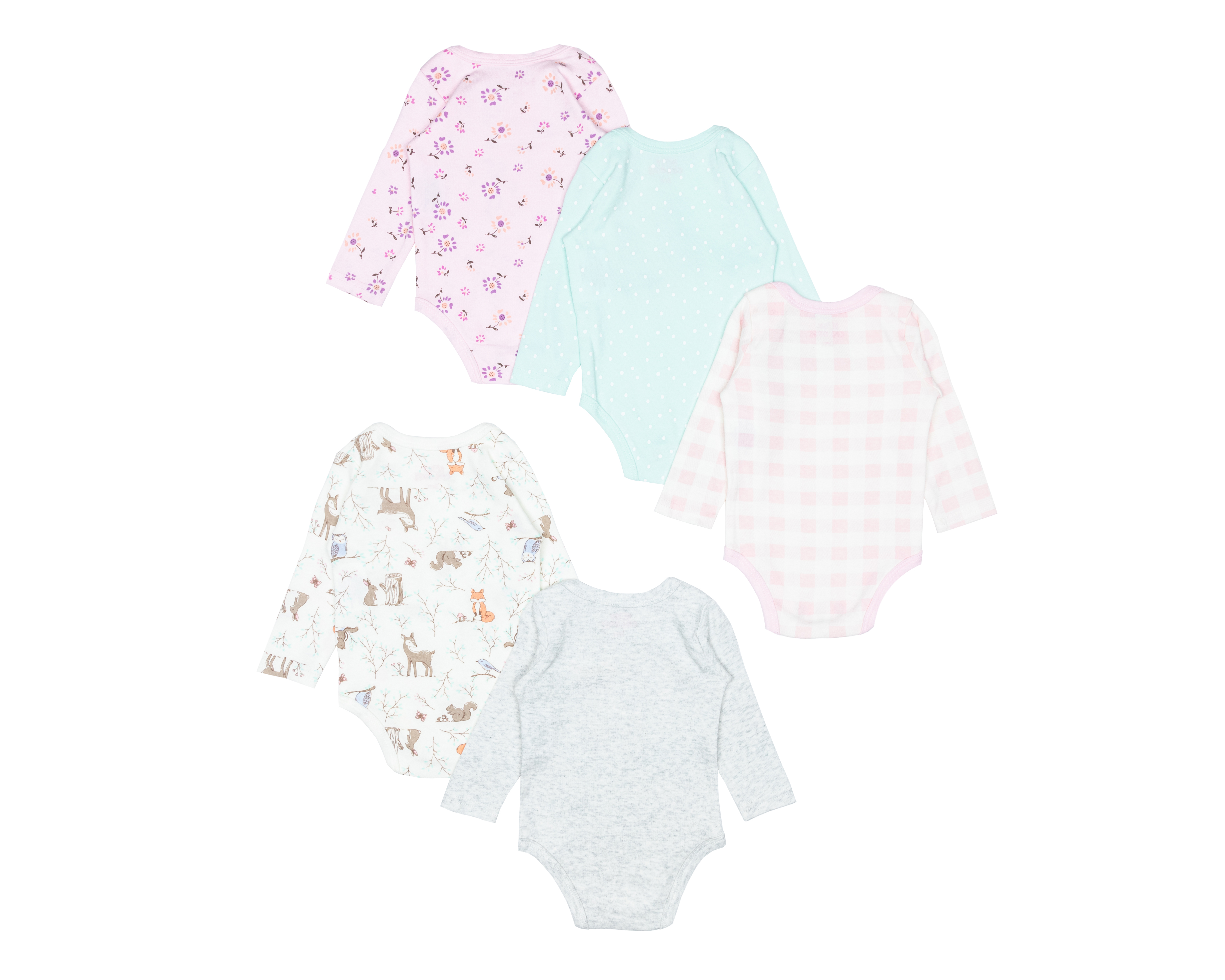 Foto 3 pulgar | Foto 2 | Pañalero para Bebé Niña Baby Colors de Algodón Manga Larga 5 Piezas