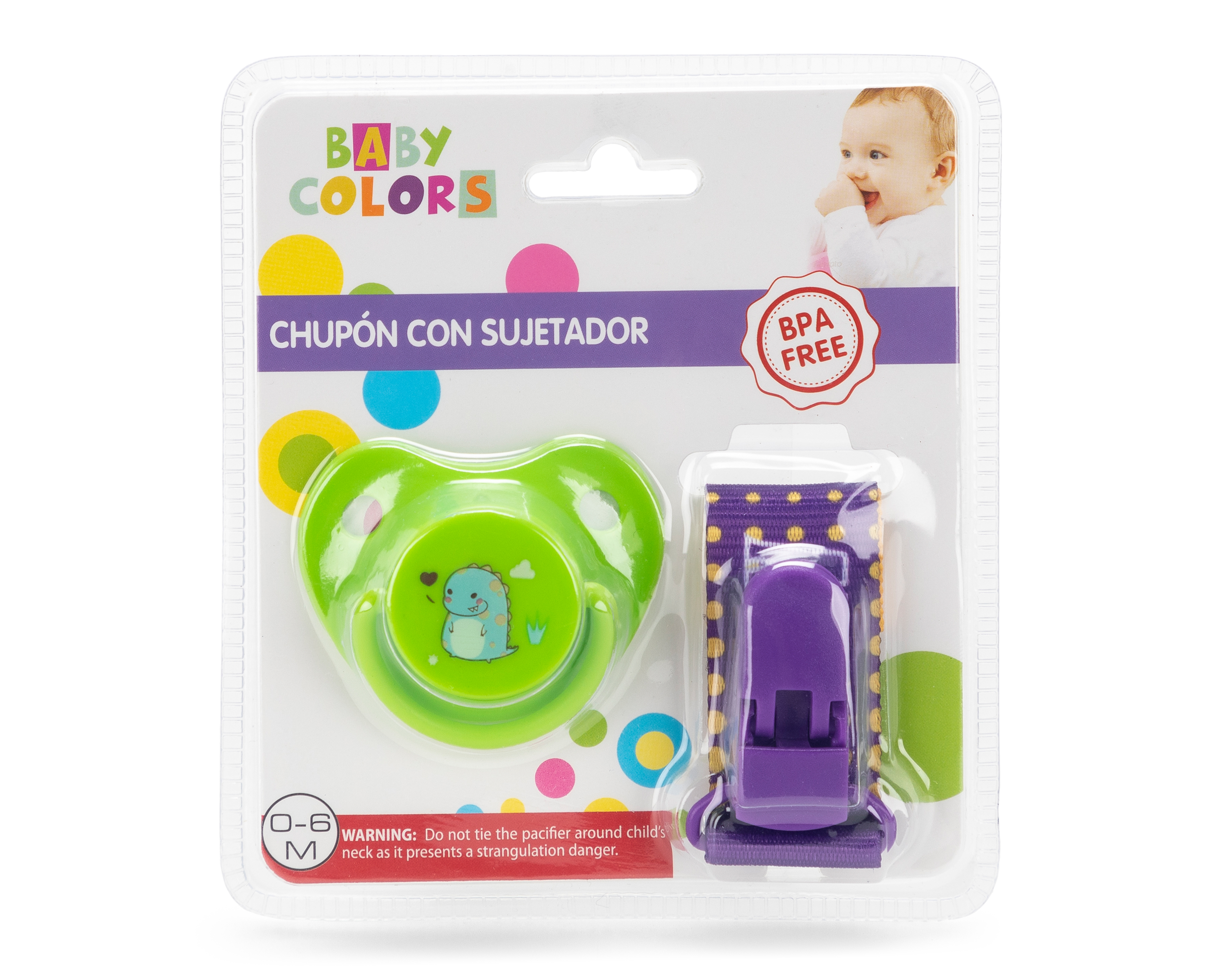 Foto 2 pulgar | Foto 1 | Chupón Baby Colors con Sujetador