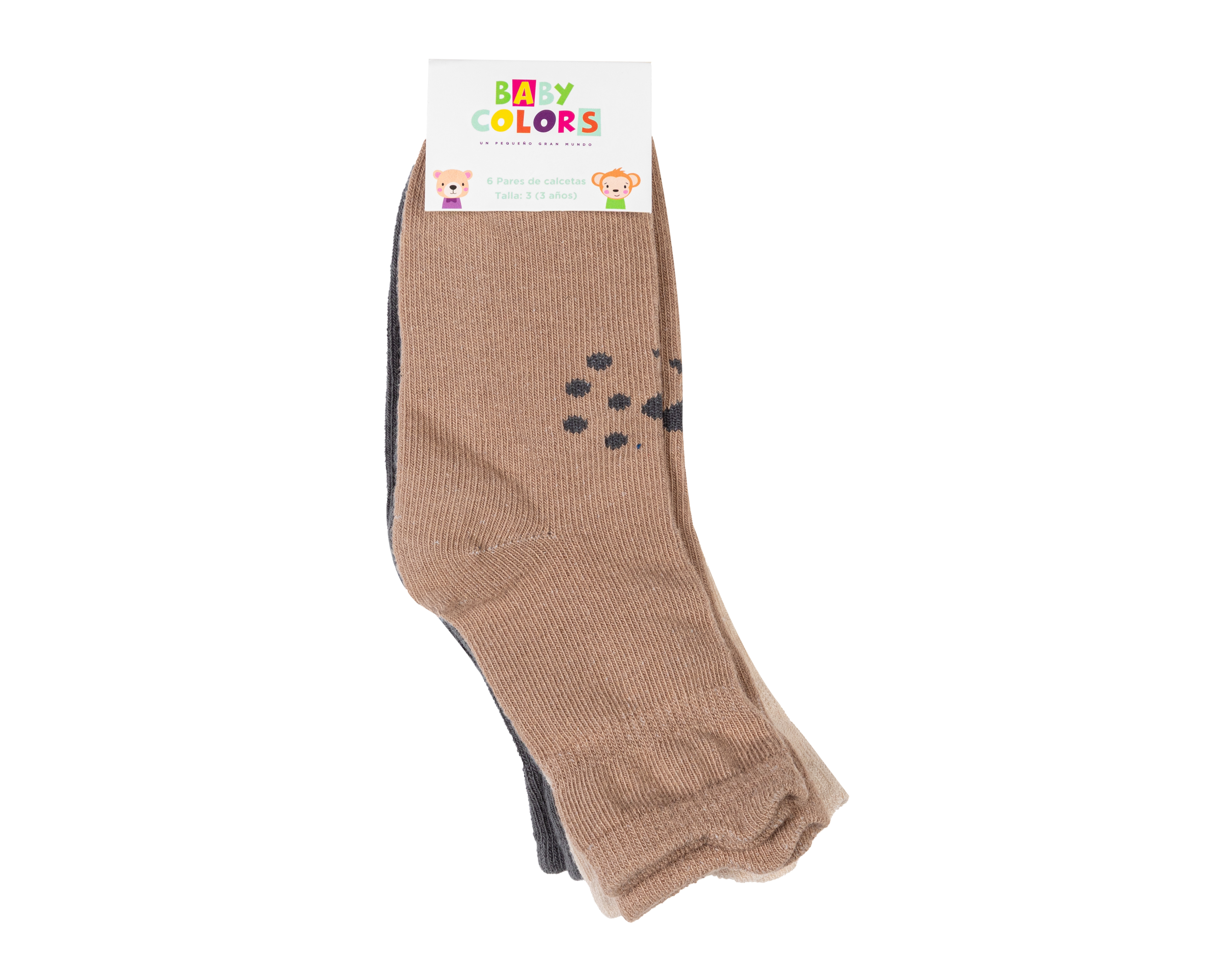 Foto 4 pulgar | Foto 3 | Calcetas para Bebé Baby Colors 6 Pares