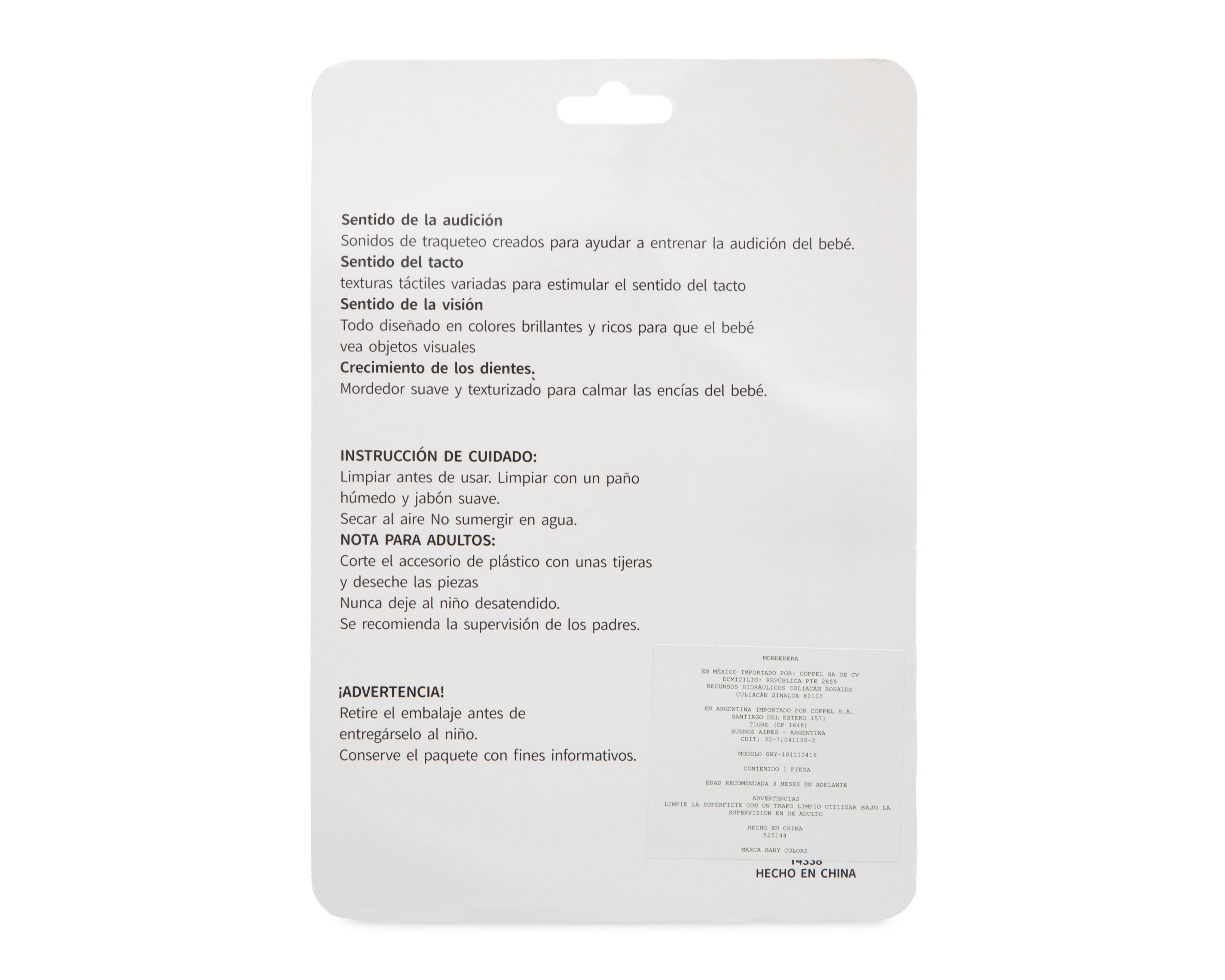 Foto 3 pulgar | Foto 2 | Mordedera Baby Colors 3 Piezas