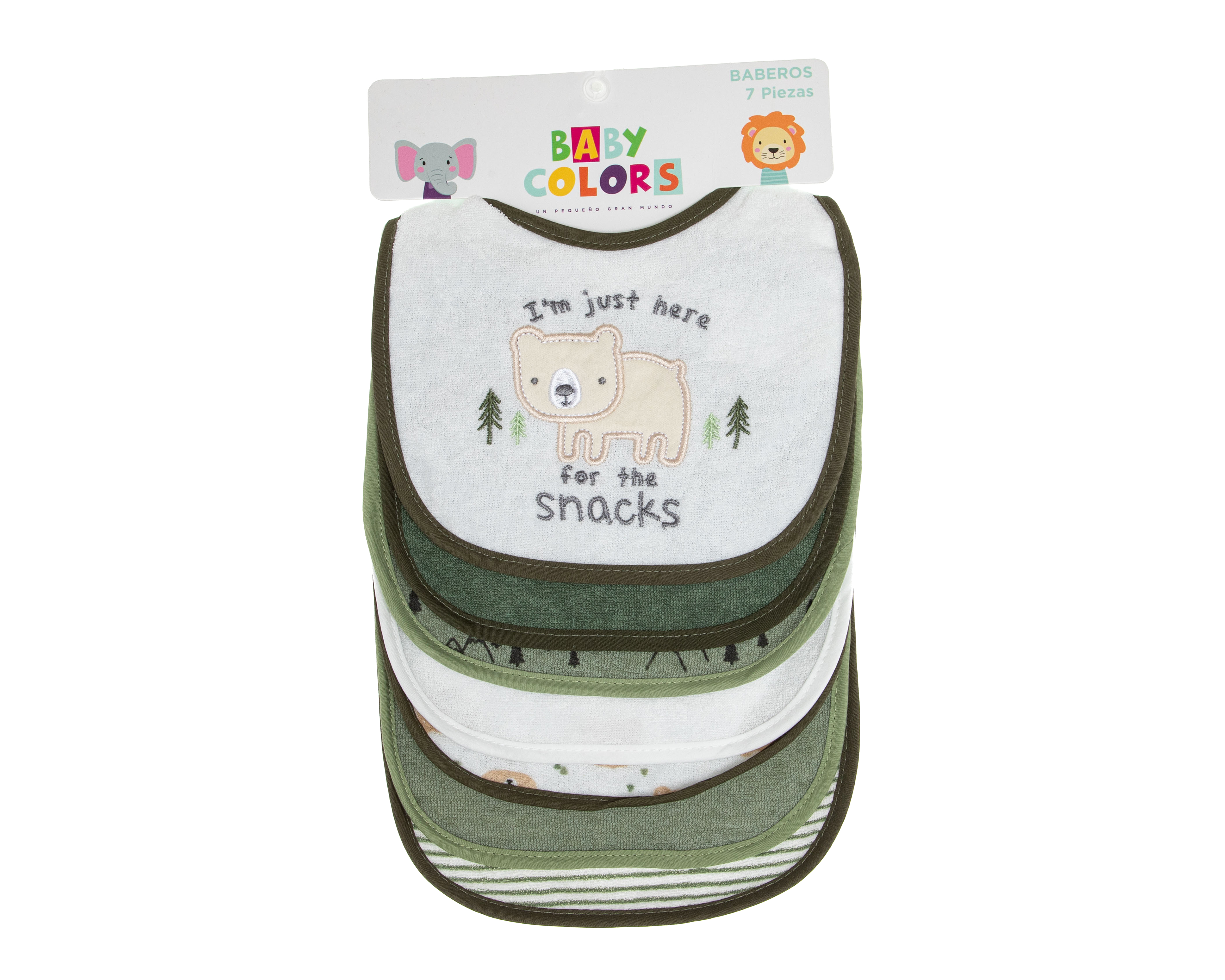Foto 6 pulgar | Foto 5 | Babero para Bebé Niño Baby Colors 7 Piezas