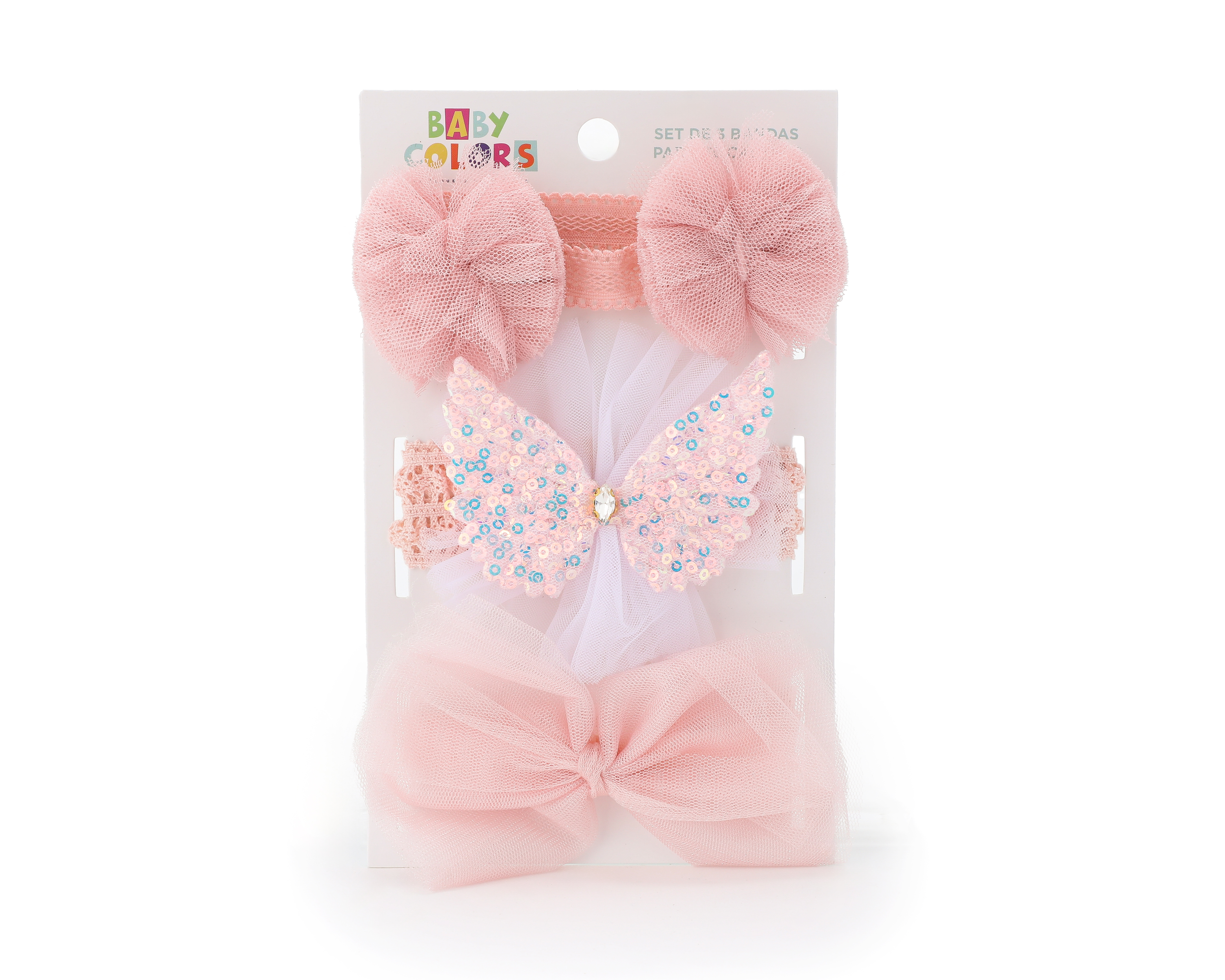 Foto 2 pulgar | Foto 1 | Diadema para Cabello Baby Colors 3 Piezas