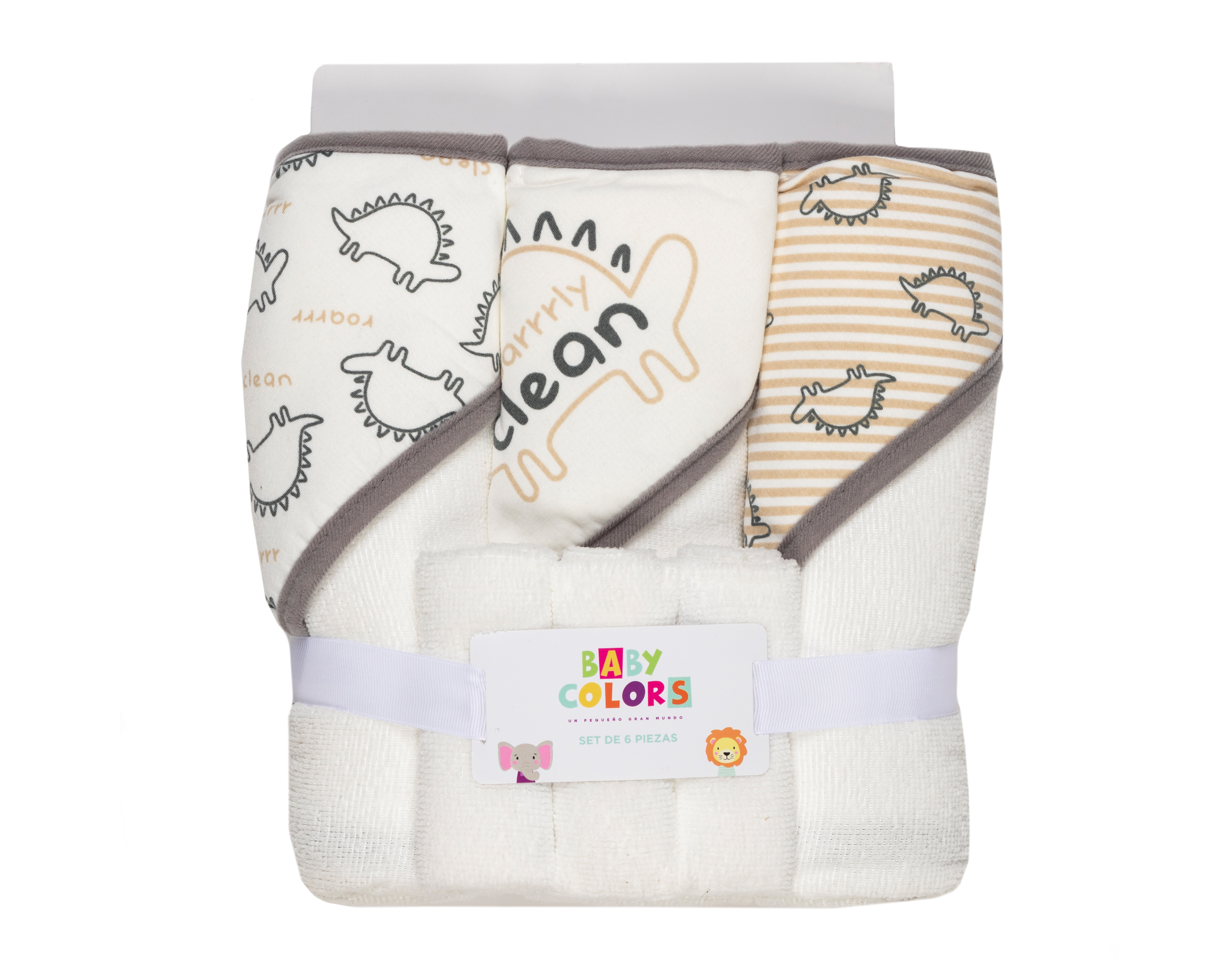 Foto 9 pulgar | Foto 8 | Toalla para Bebé Baby Colors con Hoodie 6 Piezas