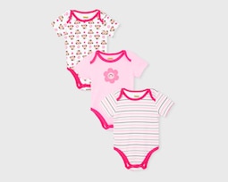 Pañalero para Bebé Niña Baby Colors Manga Corta 3 Piezas