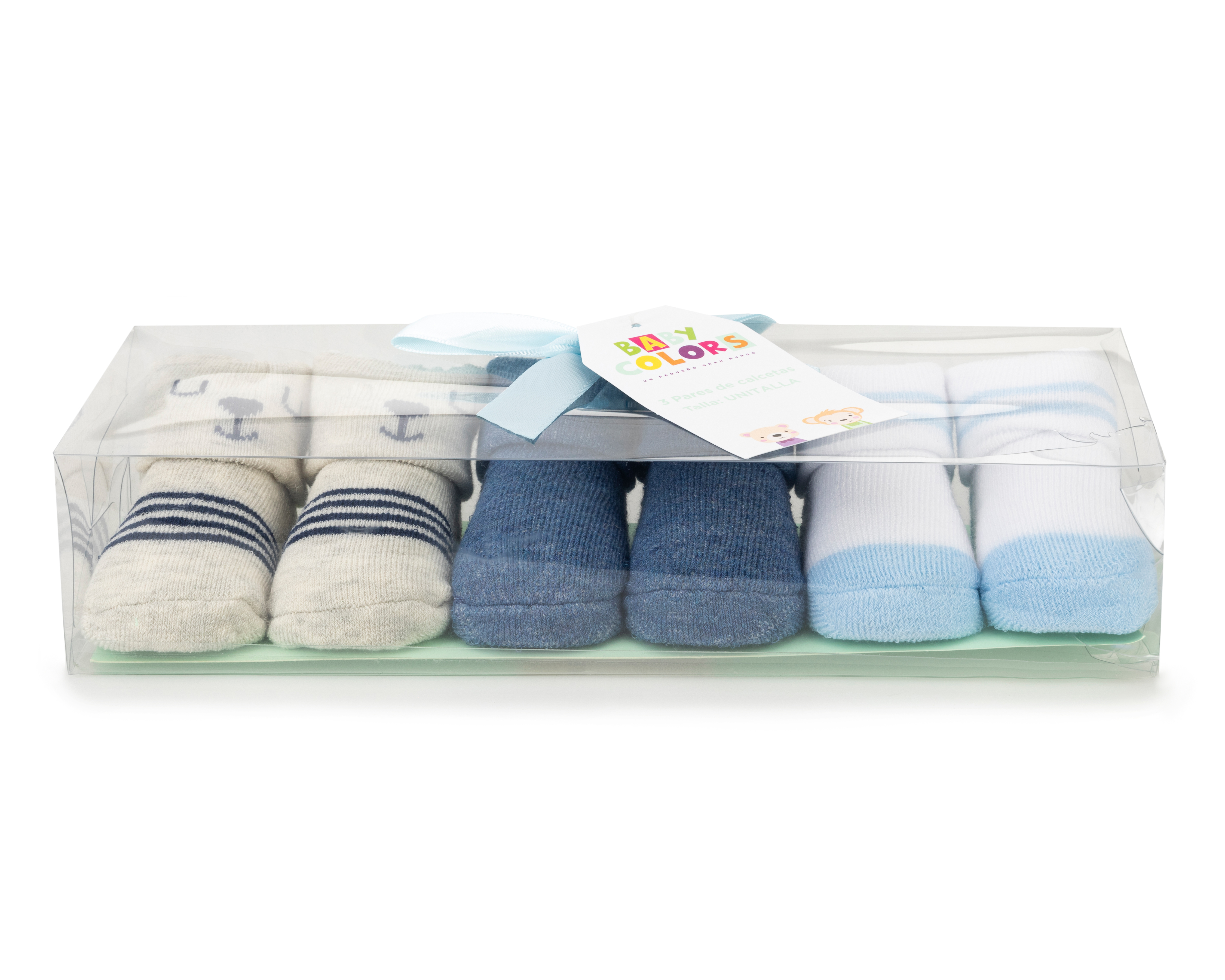 Foto 2 pulgar | Foto 1 | Calcetas Baby Colors para Bebé Niño 3 Pares