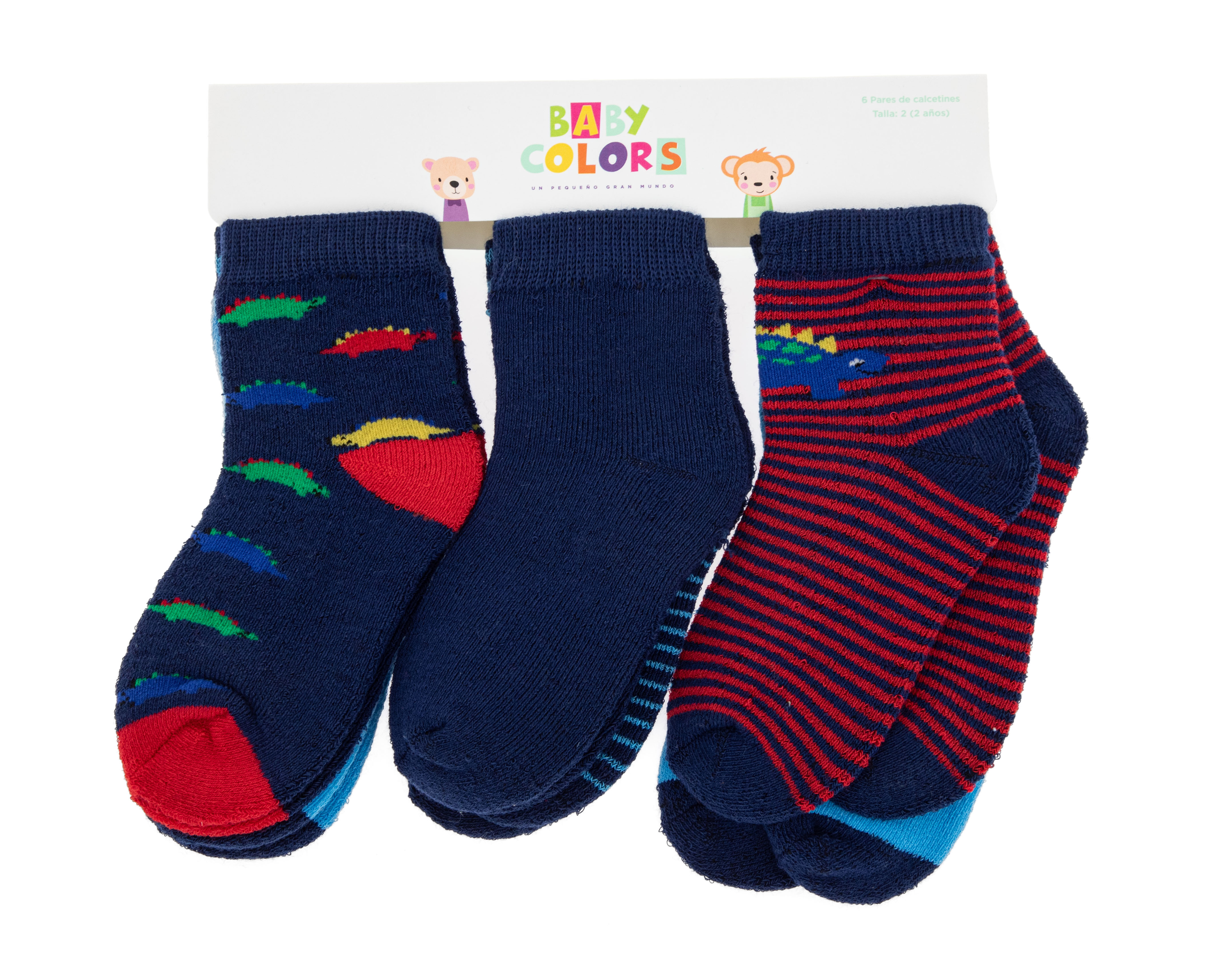 Foto 4 pulgar | Foto 3 | Calcetas Baby Colors para Bebé Niño 6 Pares