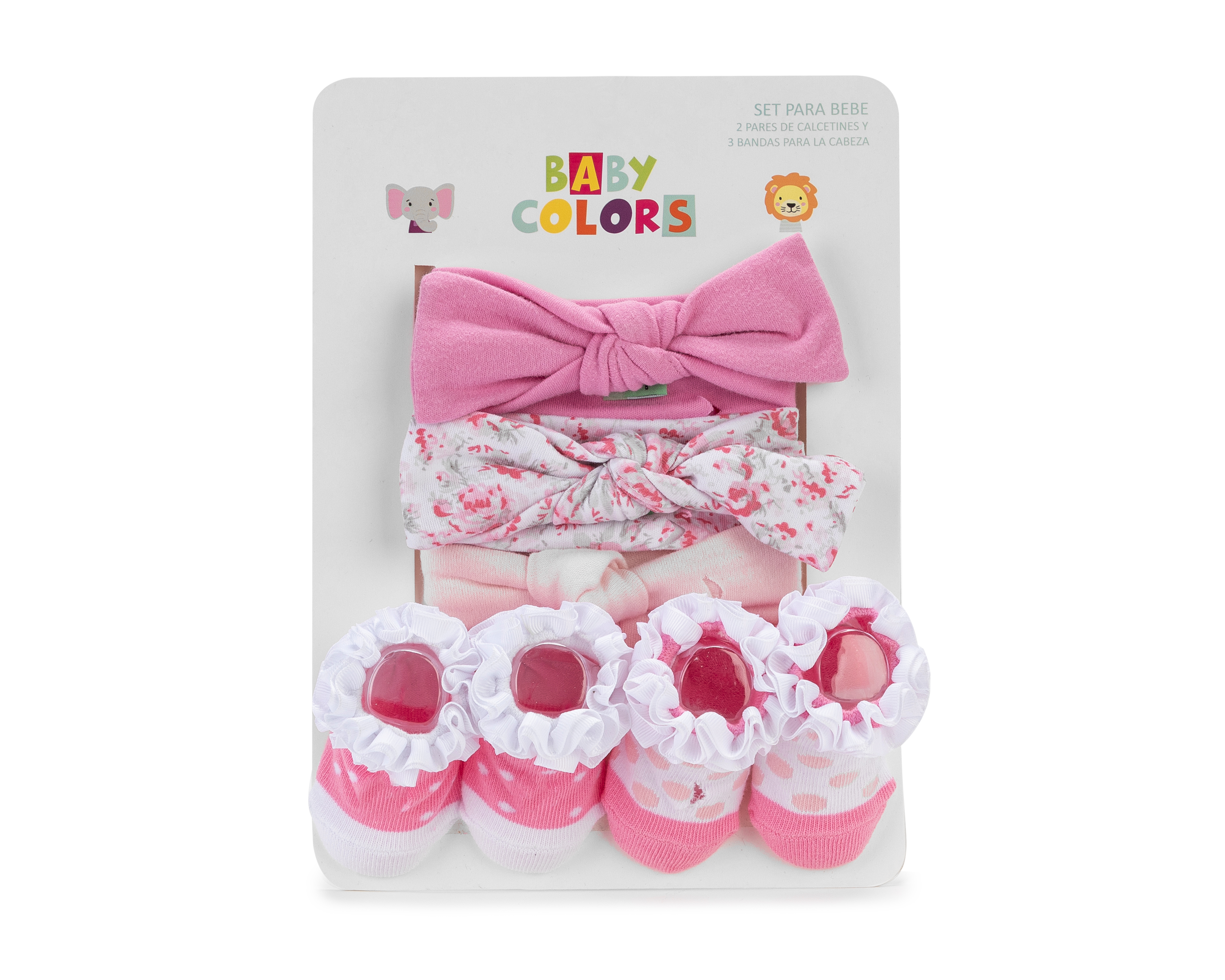 Foto 6 pulgar | Foto 5 | Tiara y Calcetas para Bebé Niña Baby Colors 5 Piezas