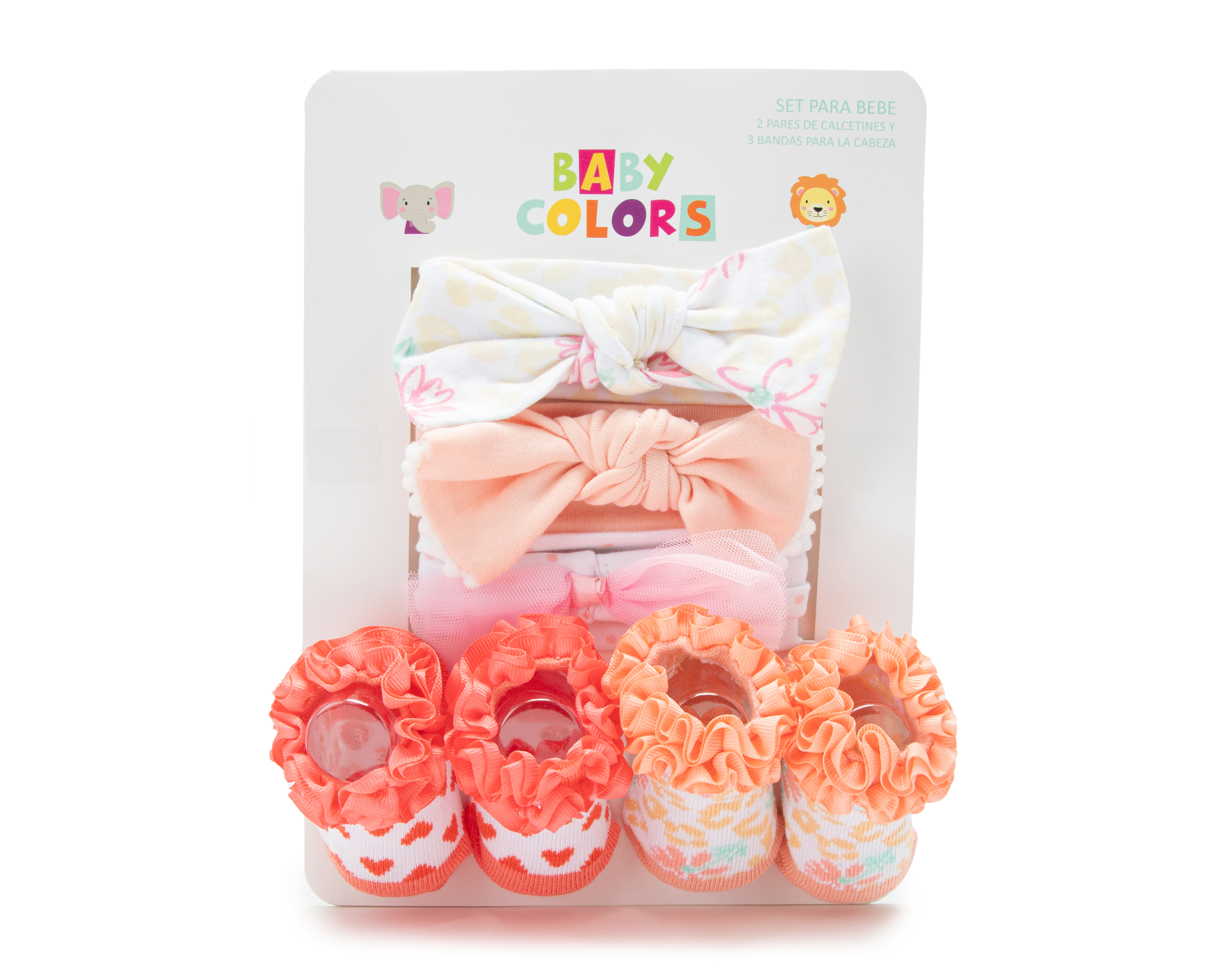 Foto 2 pulgar | Foto 1 | Tiara y Calcetas para Bebé Niña Baby Colors 5 Piezas