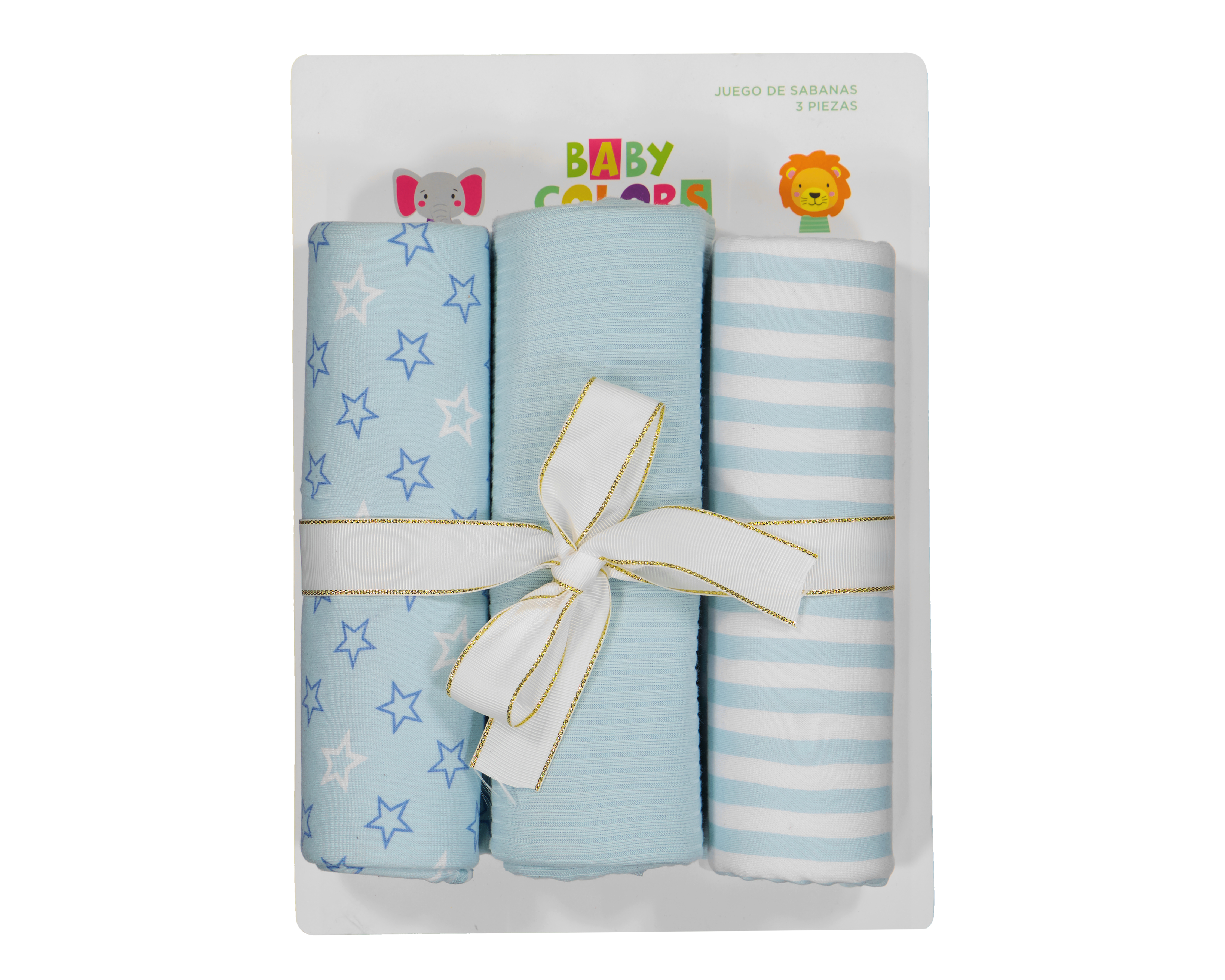 Foto 5 pulgar | Foto 4 | Manta para Bebé Baby Colors Azul 3 Piezas