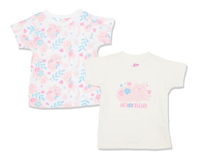Foto 1 | Foto 1 | Playera para Bebé Niña Baby Colors de Algodón Manga Corta 2 Piezas