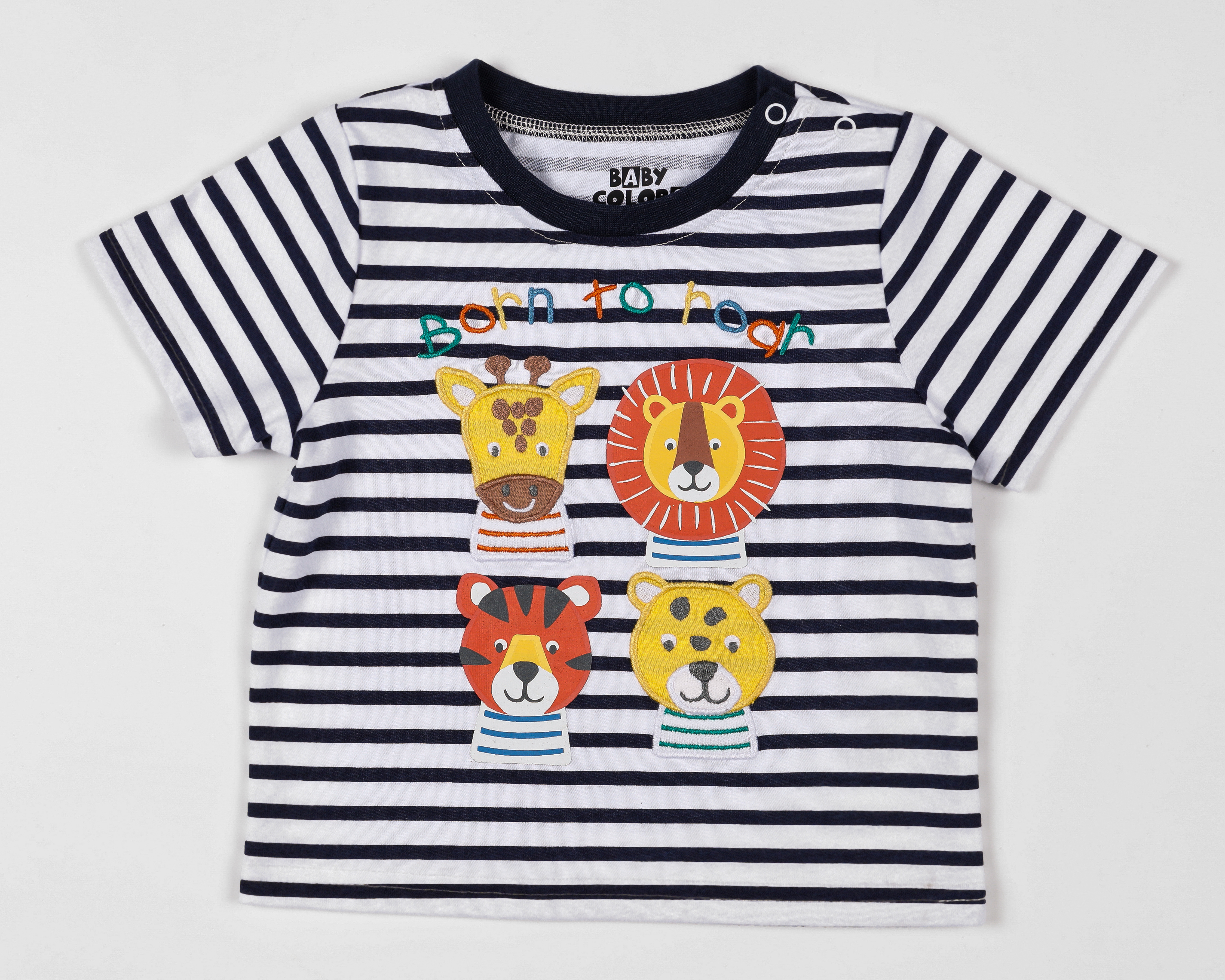 Foto 2 pulgar | Foto 1 | Playera para Bebé Niño Baby Colors a Rayas