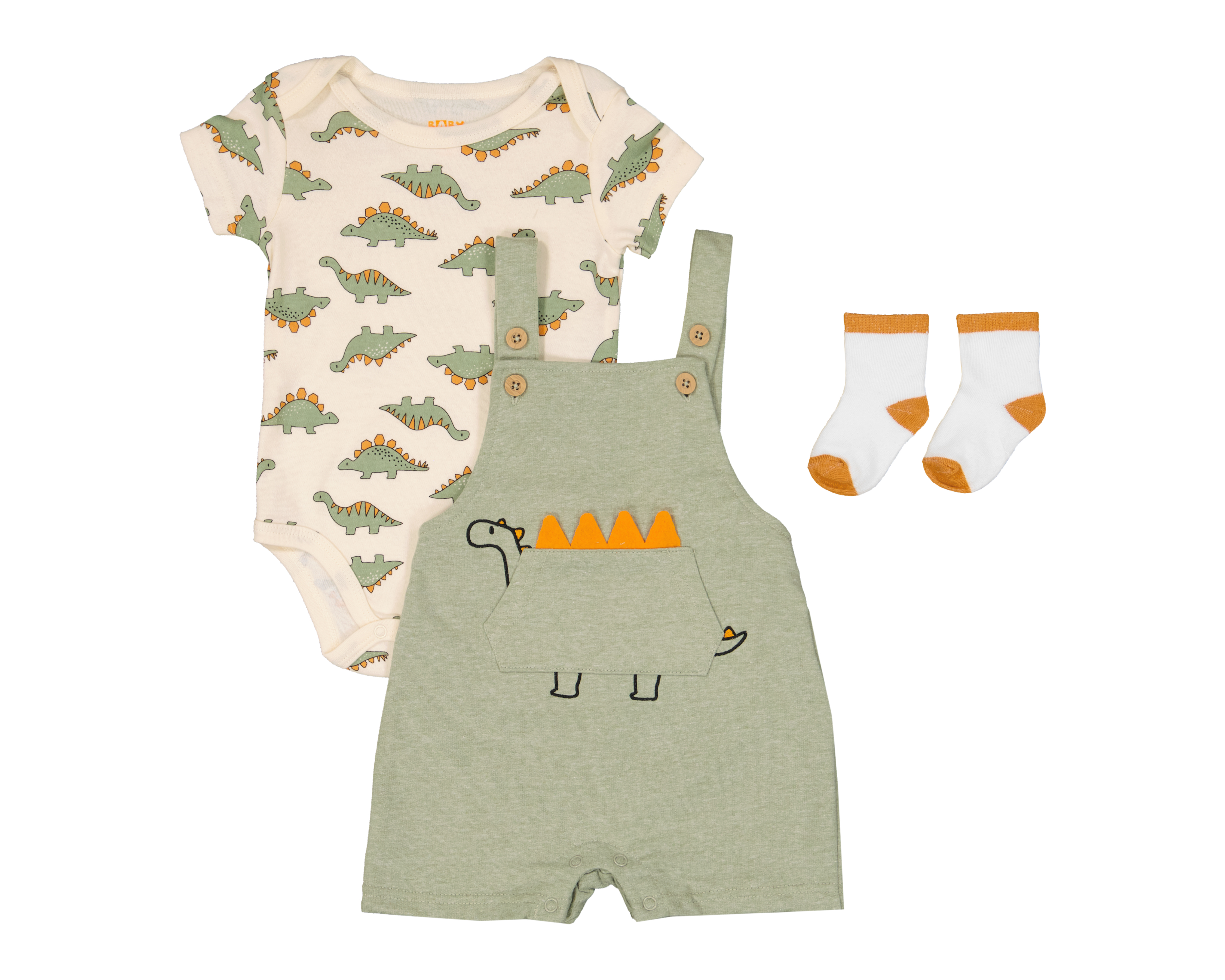Foto 2 pulgar | Foto 1 | Conjunto para Bebé Niño Baby Colors de Algodón Dinosaurios 3 Piezas