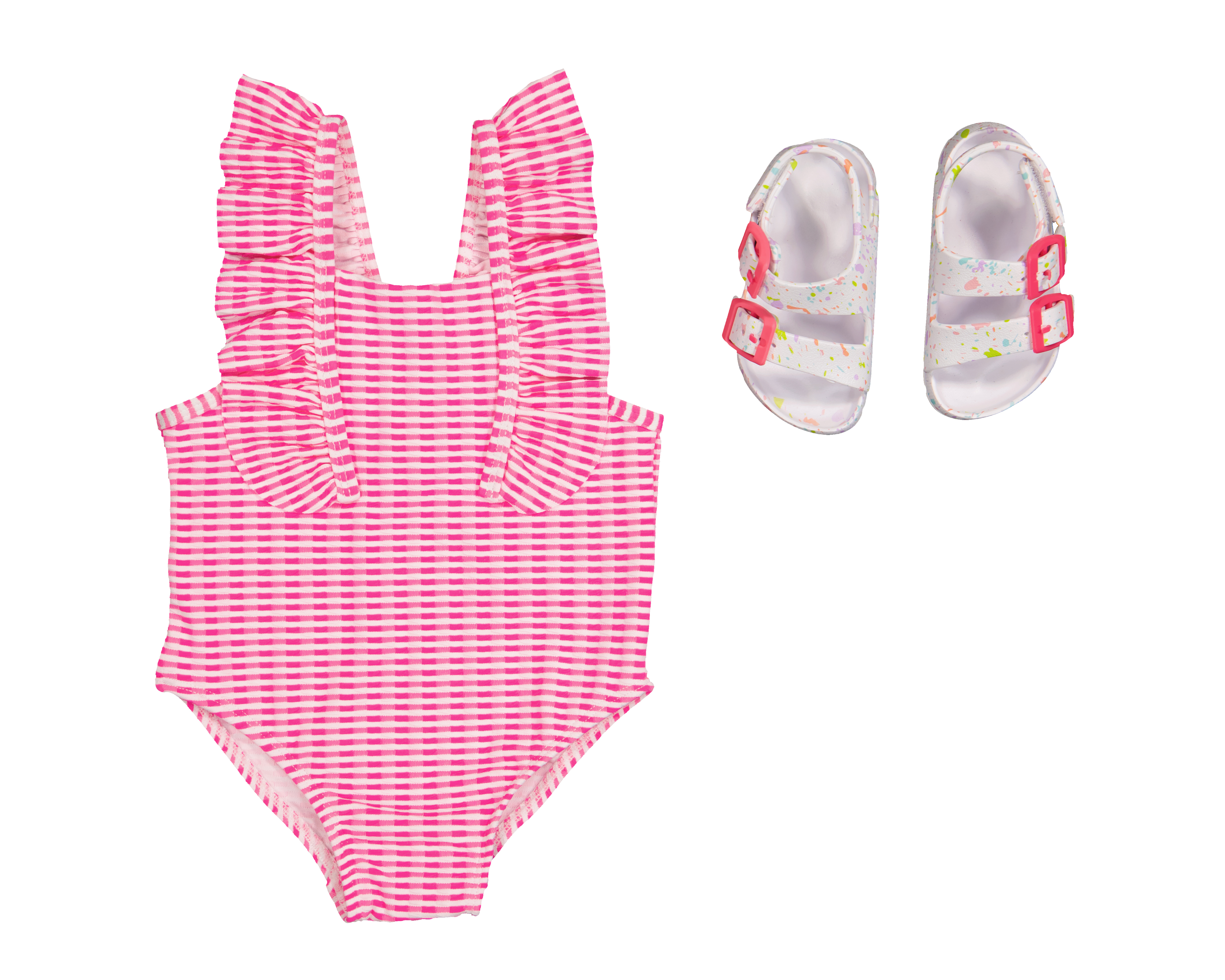 Foto 2 pulgar | Foto 1 | Traje de Baño para Bebé Niña Rio Beach con Sandalias