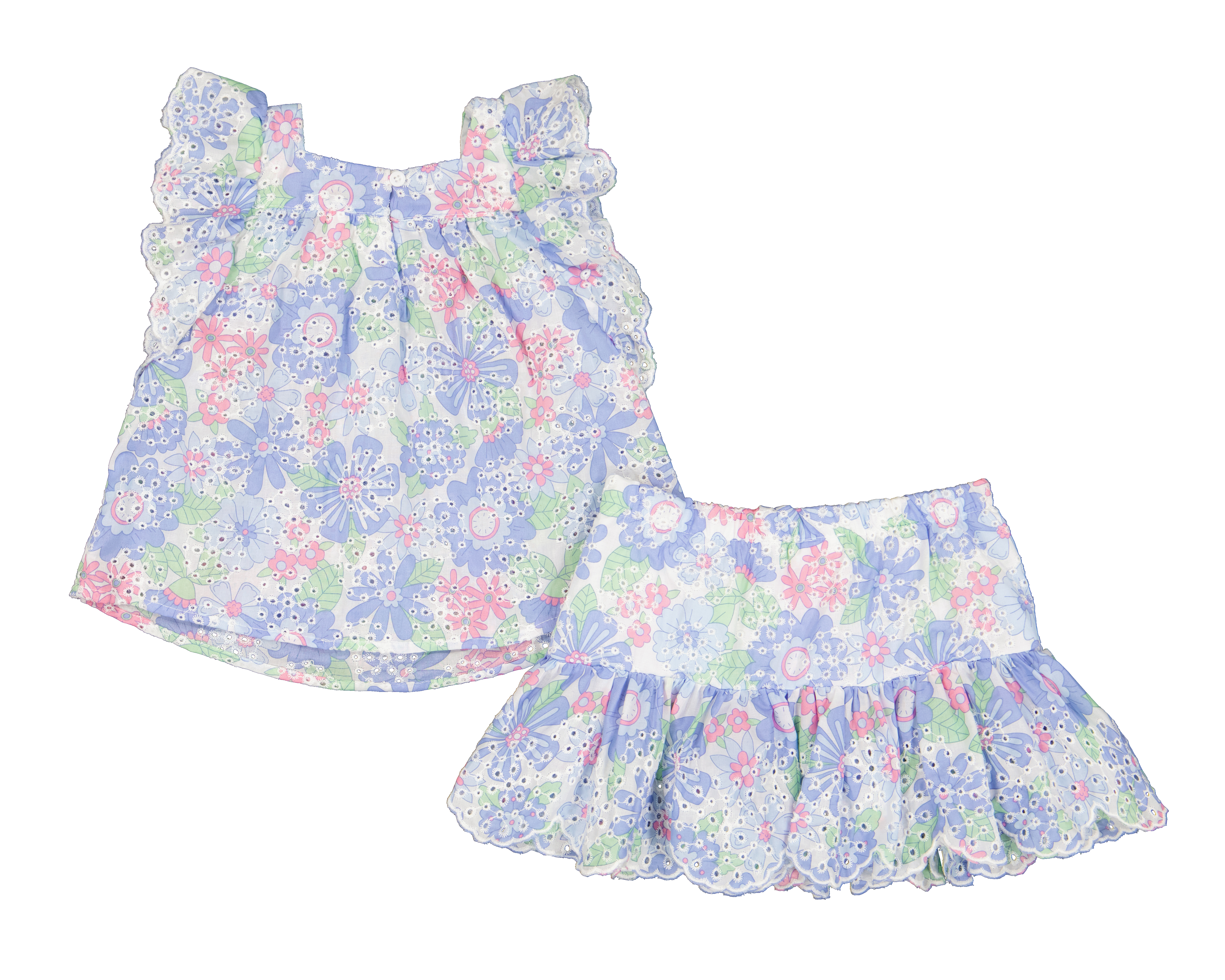 Foto 2 | Foto 2 | Conjunto para Bebé Niña Baby Colors de Algodón Estampado 2 Piezas