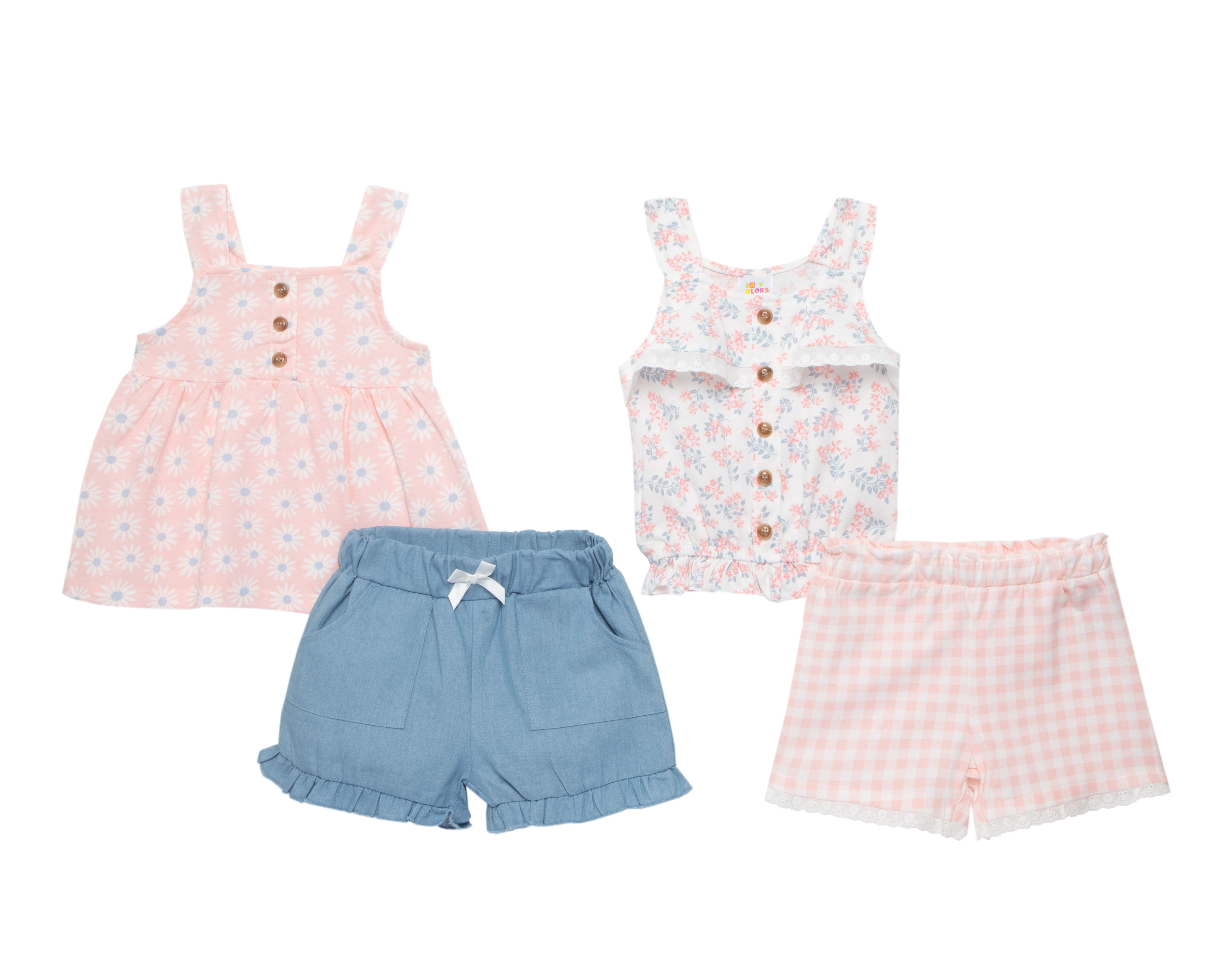 Foto 1 | Foto 1 | Conjunto para Bebé Niña Baby Colors 4 Piezas