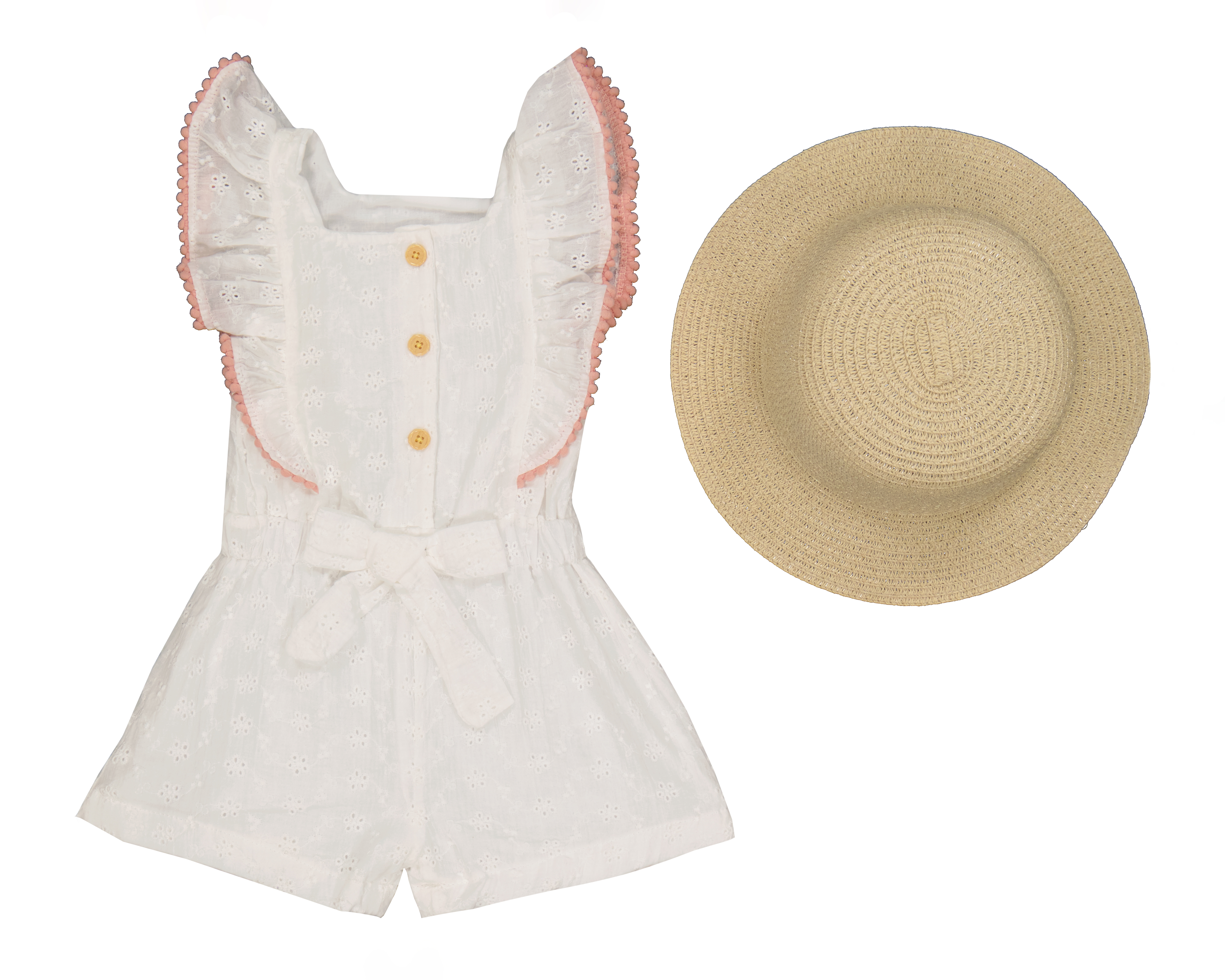 Foto 1 | Foto 1 | Jumper y Sombrero para Bebé Niña Baby Colors de Algodón