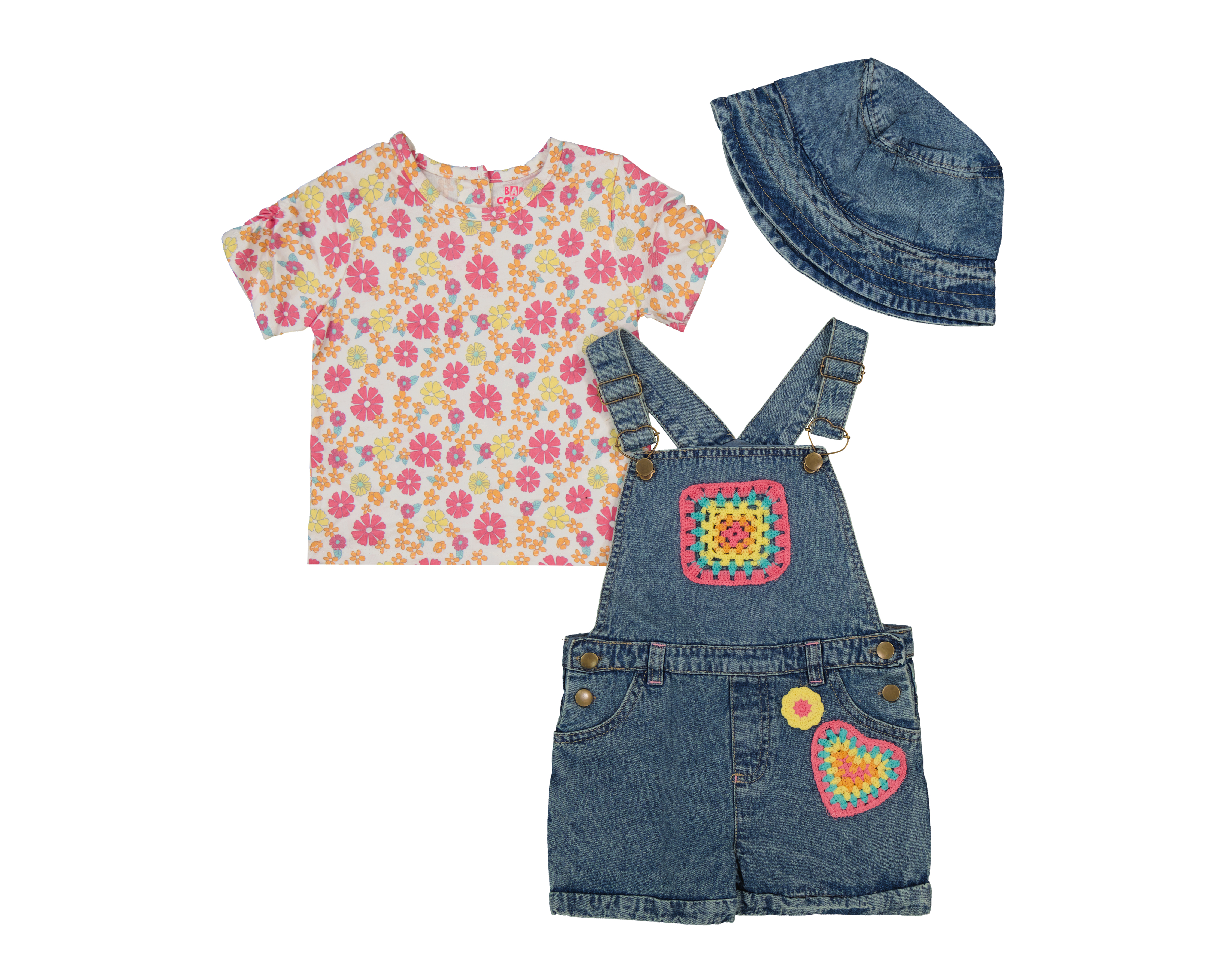 Foto 1 | Foto 1 | Conjunto para Bebé Niña Baby Colors de Algodón 3 Piezas