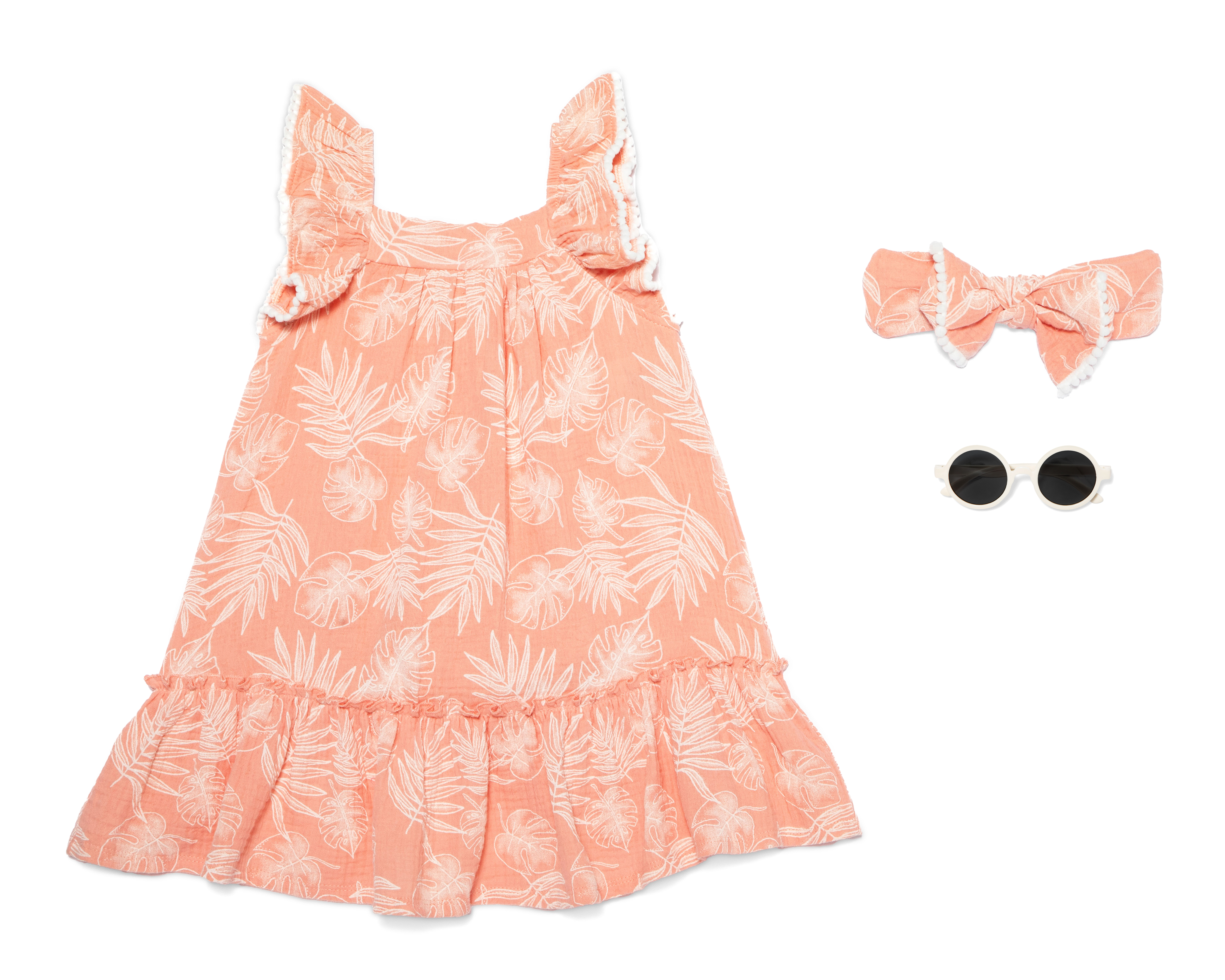 Foto 1 | Foto 1 | Vestido para Bebé Niña Baby Colors de Algodón 3 Piezas