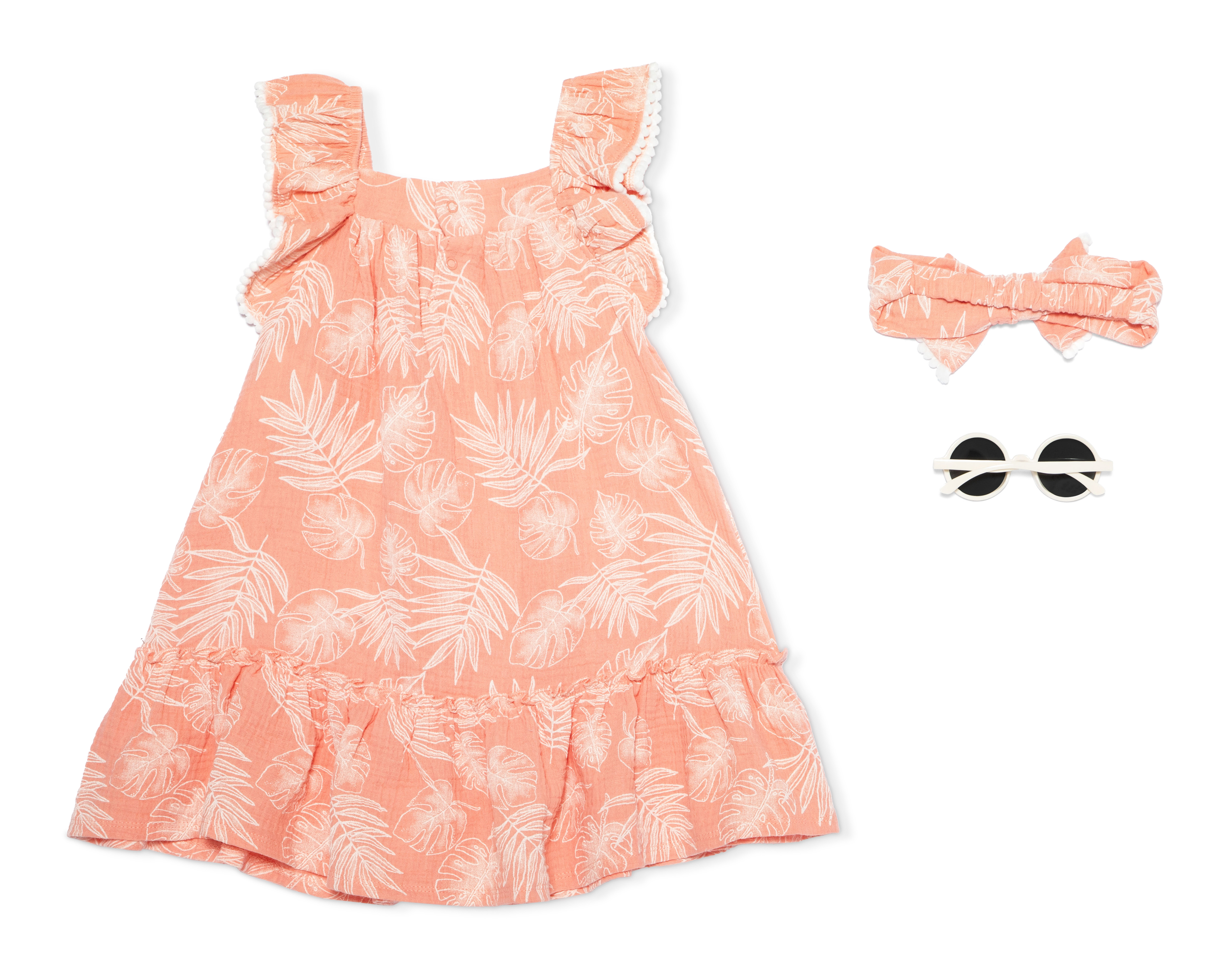 Foto 2 | Foto 2 | Vestido para Bebé Niña Baby Colors de Algodón 3 Piezas