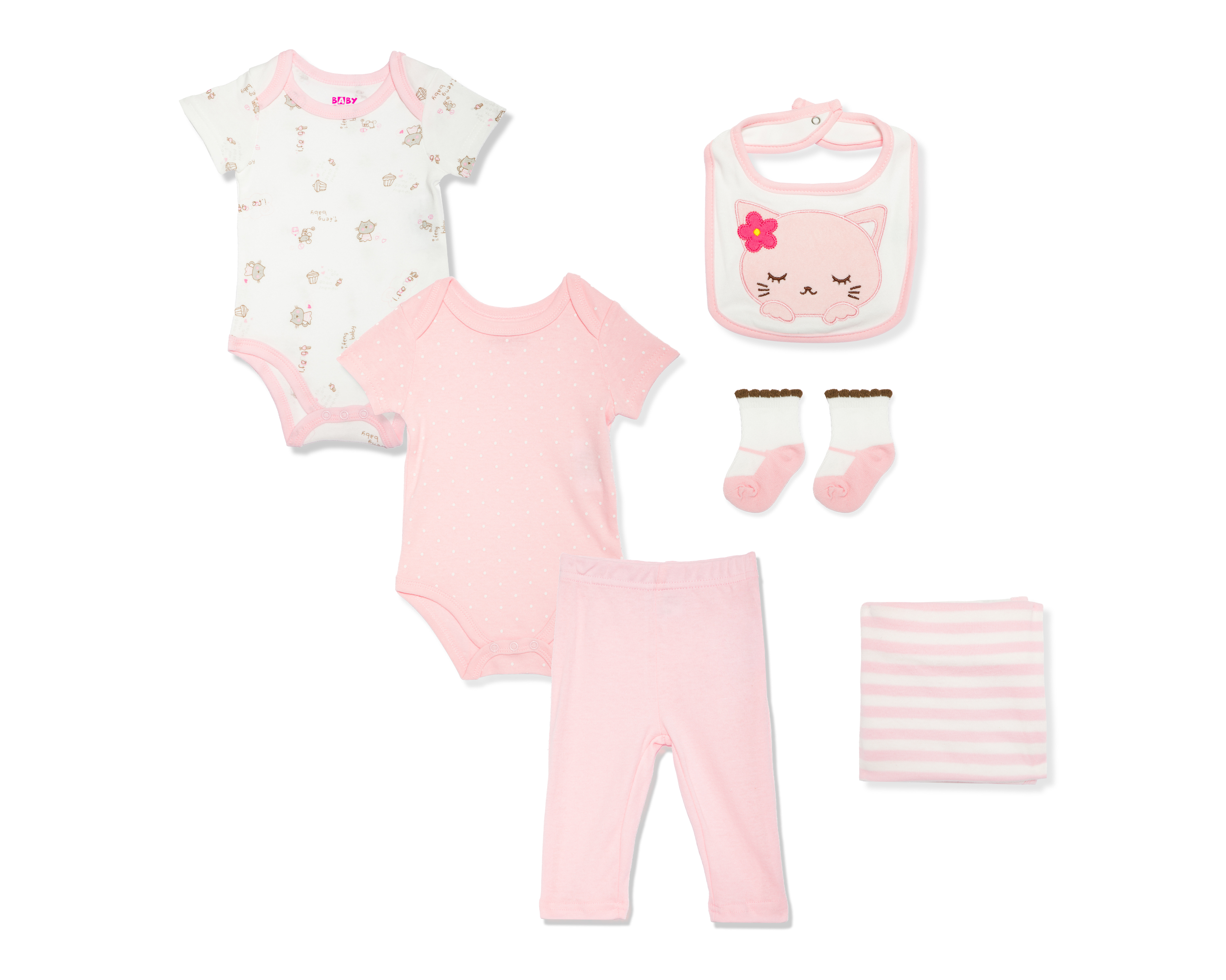 Conjunto de Algodón para Bebé Niña Baby Colors 6 Piezas
