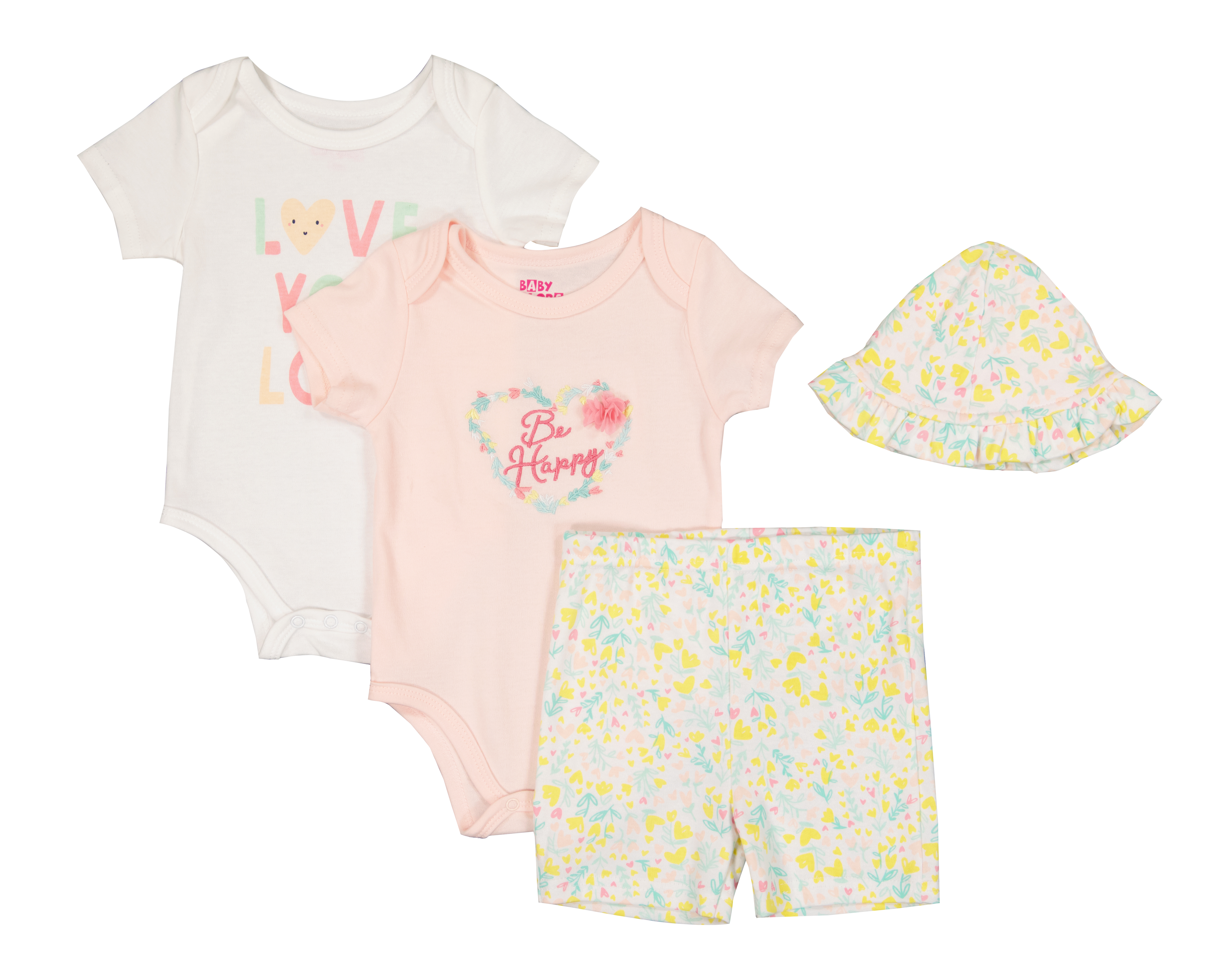 Foto 1 | Foto 1 | Set de Pañaleros y Short para Bebé Niña Baby Colors con Gorro 4 Piezas