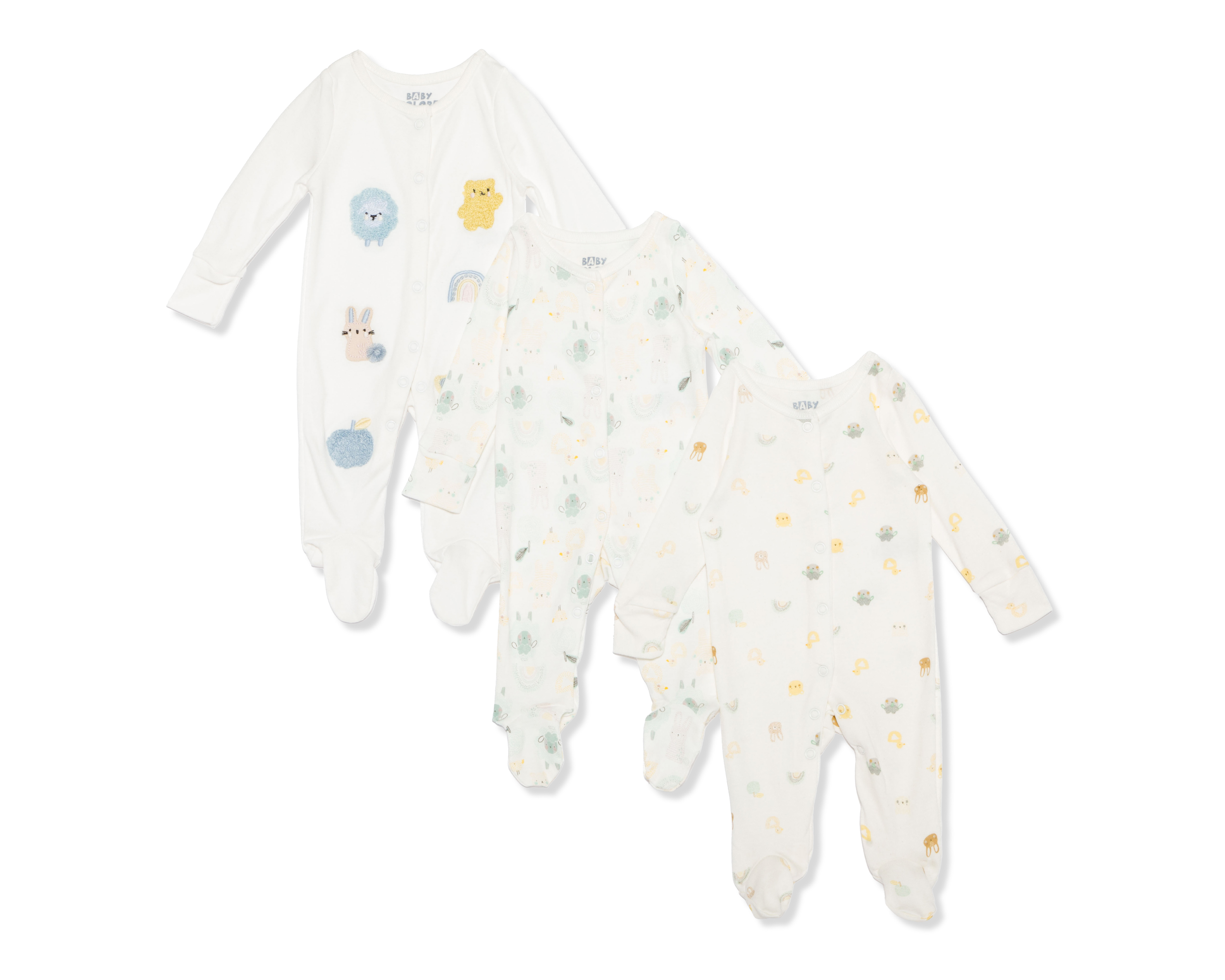 Foto 2 pulgar | Foto 1 | Mameluco para Bebé Niña Baby Colors Estampado 3 Piezas