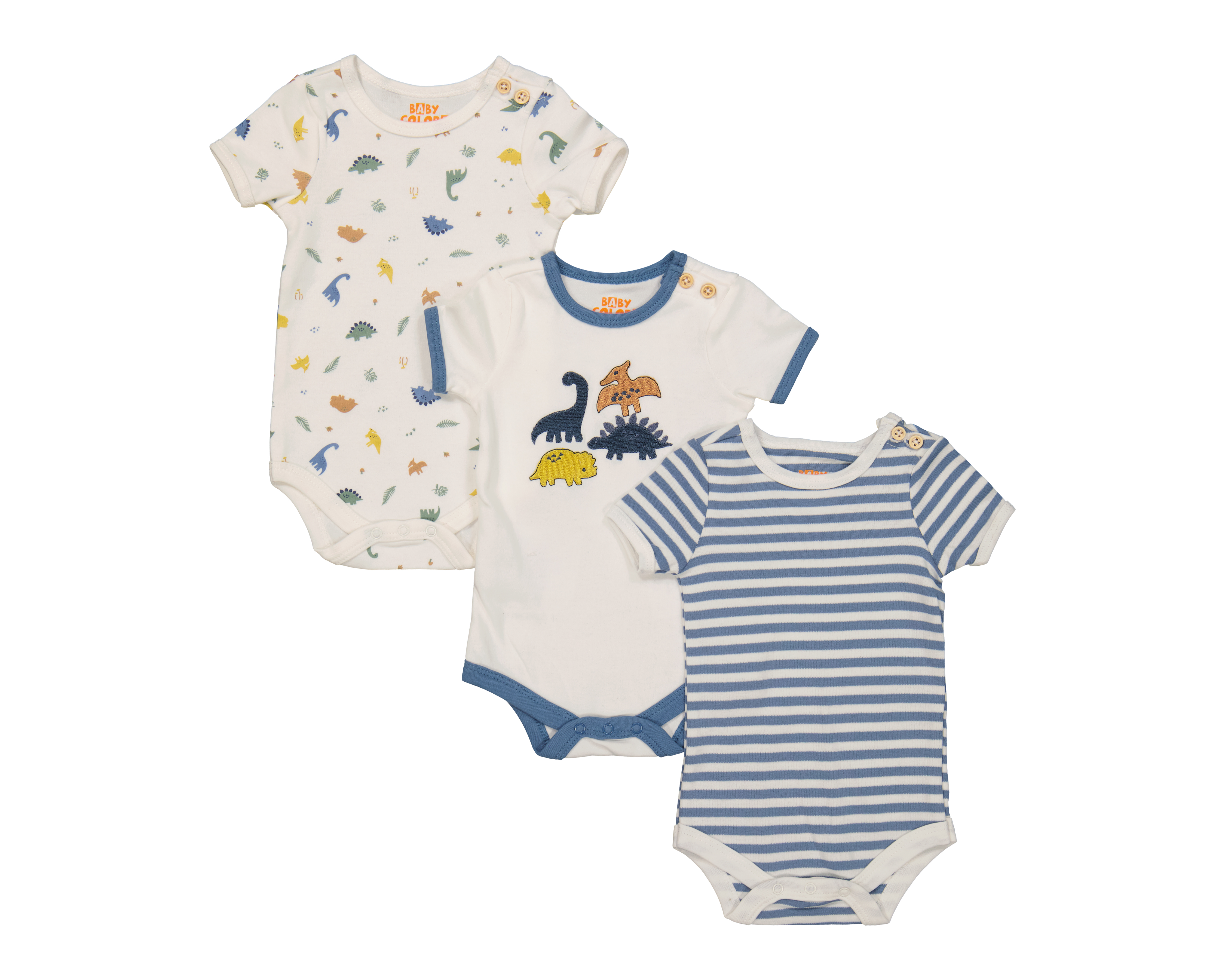 Pañalero para Bebé Niño Baby Colors de Algodón Print Dinosaurios 3 Piezas