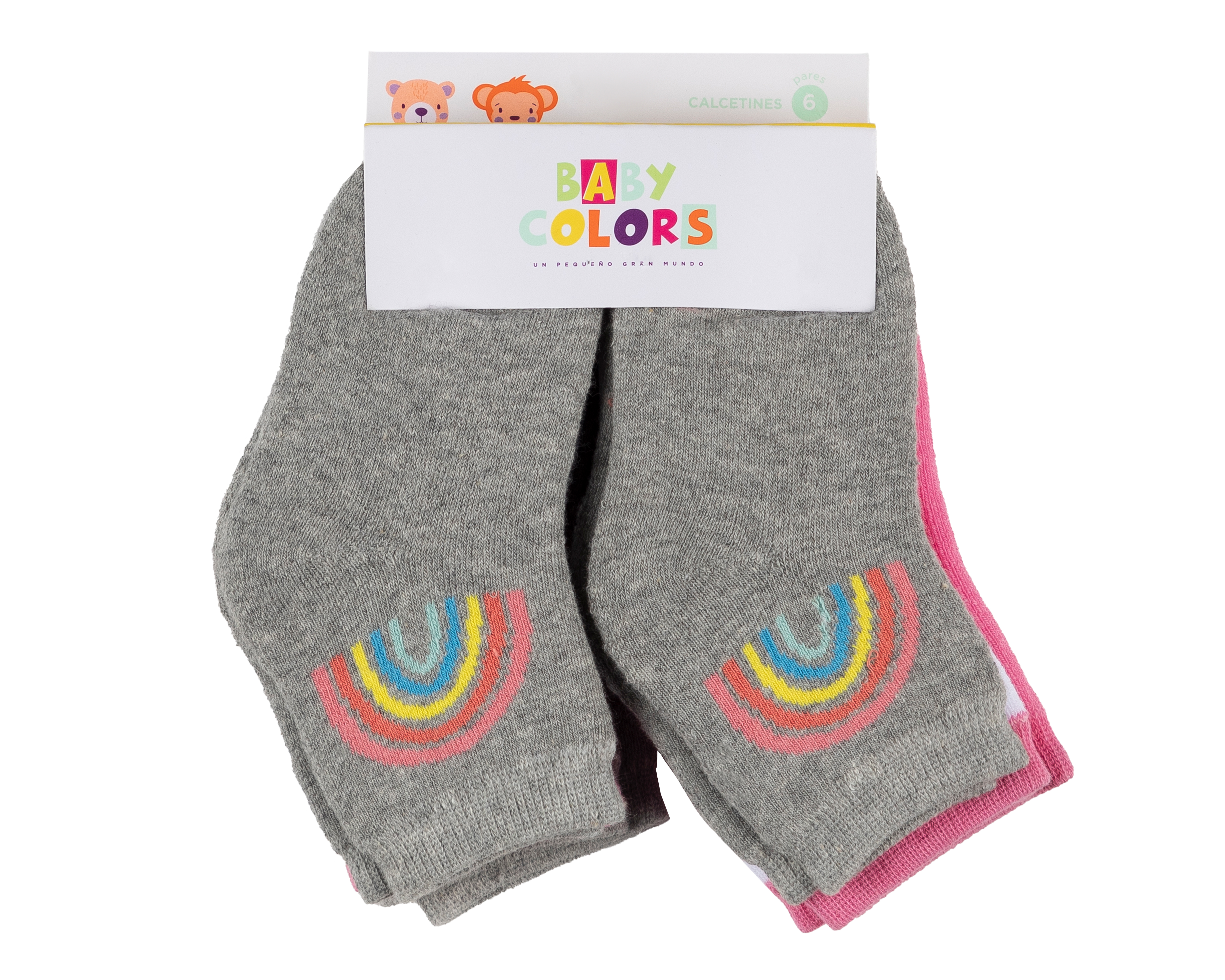 Foto 4 pulgar | Foto 3 | Calcetas Cortas Baby Colors para Bebé Niña 6 Pares