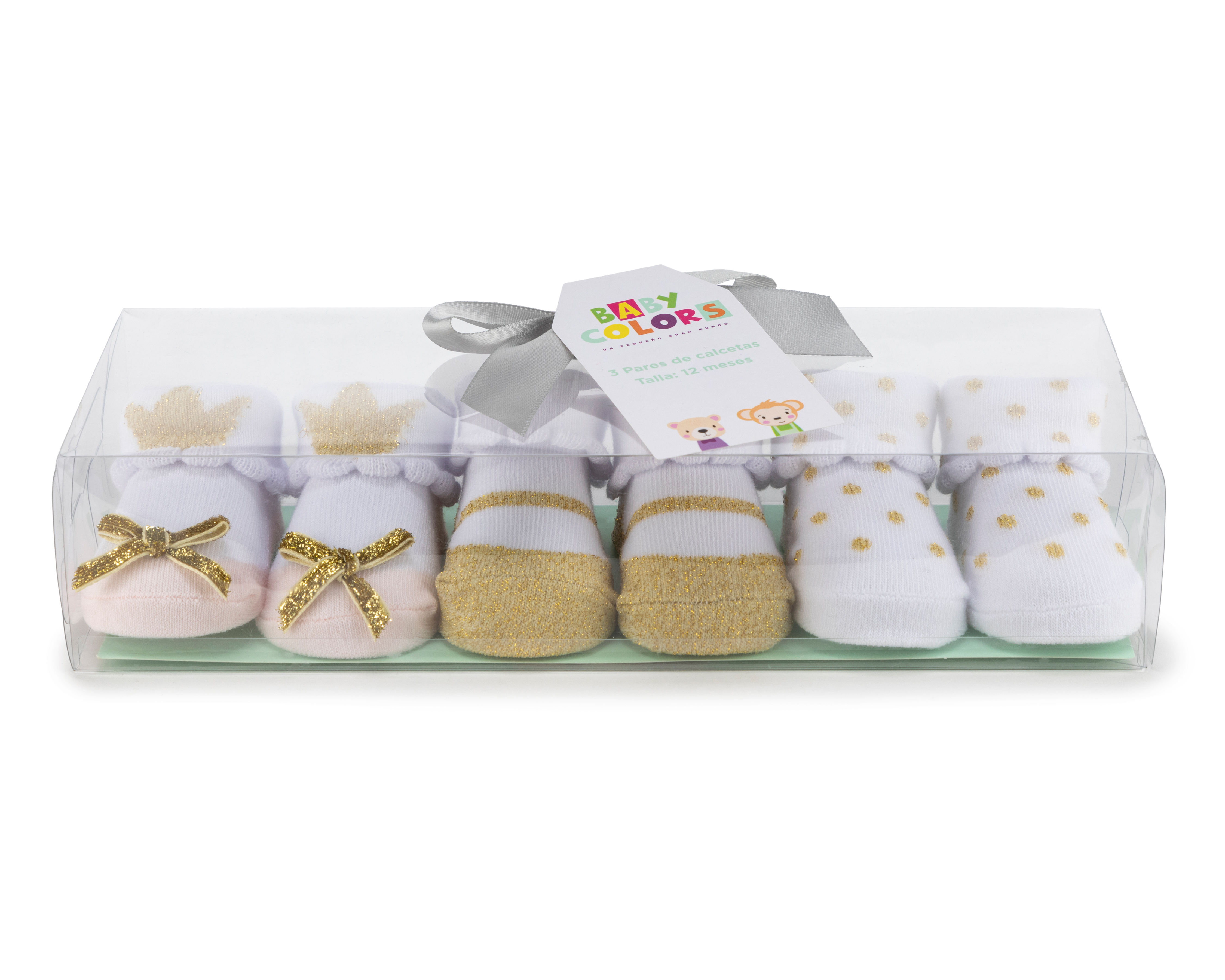 Foto 2 pulgar | Foto 1 | Calcetas Baby Colors para Bebé Niña 3 Pares