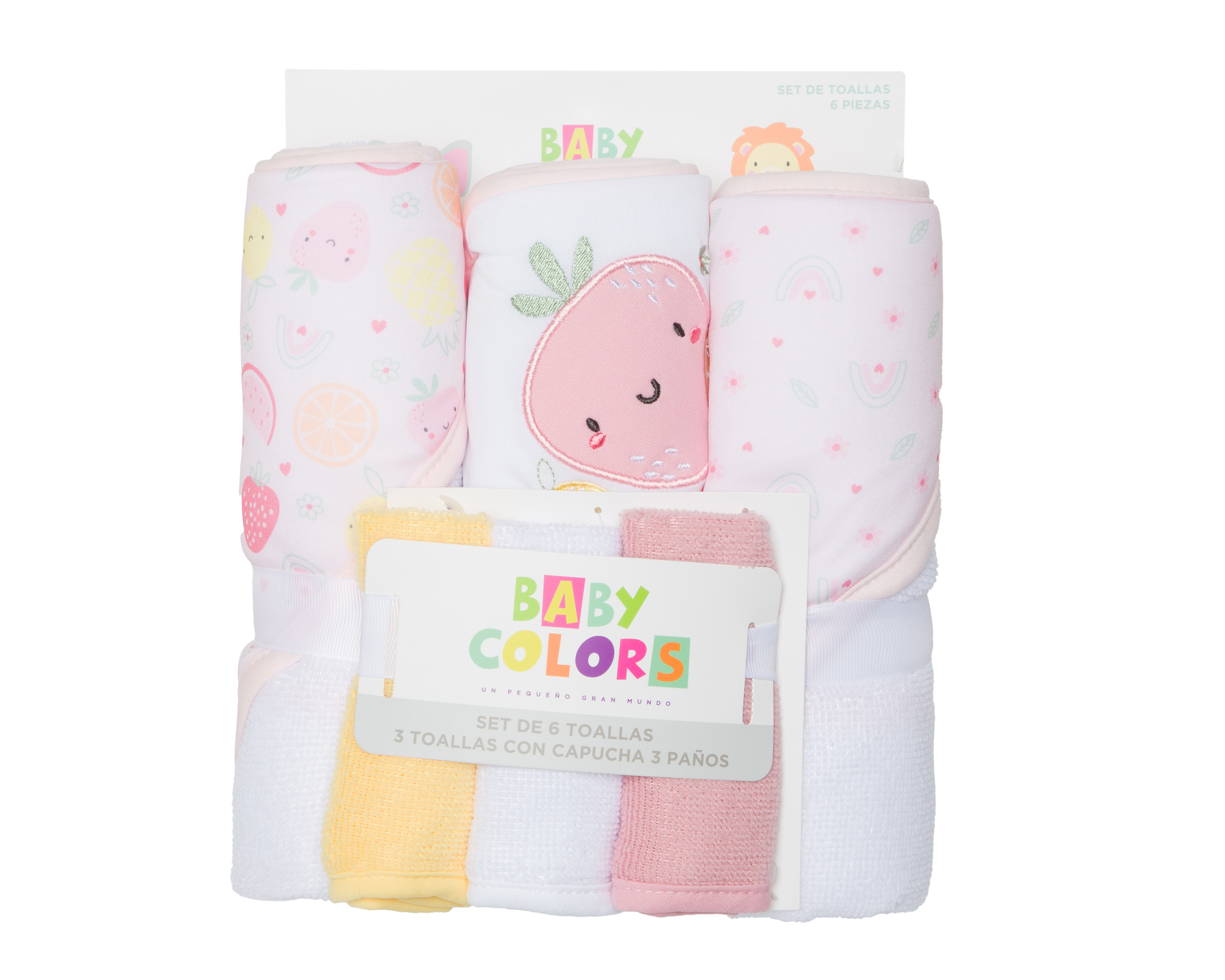 Foto 6 | Foto 6 | Toalla con Capucha para Bebé Niña Baby Colors Estampadas 6 Piezas