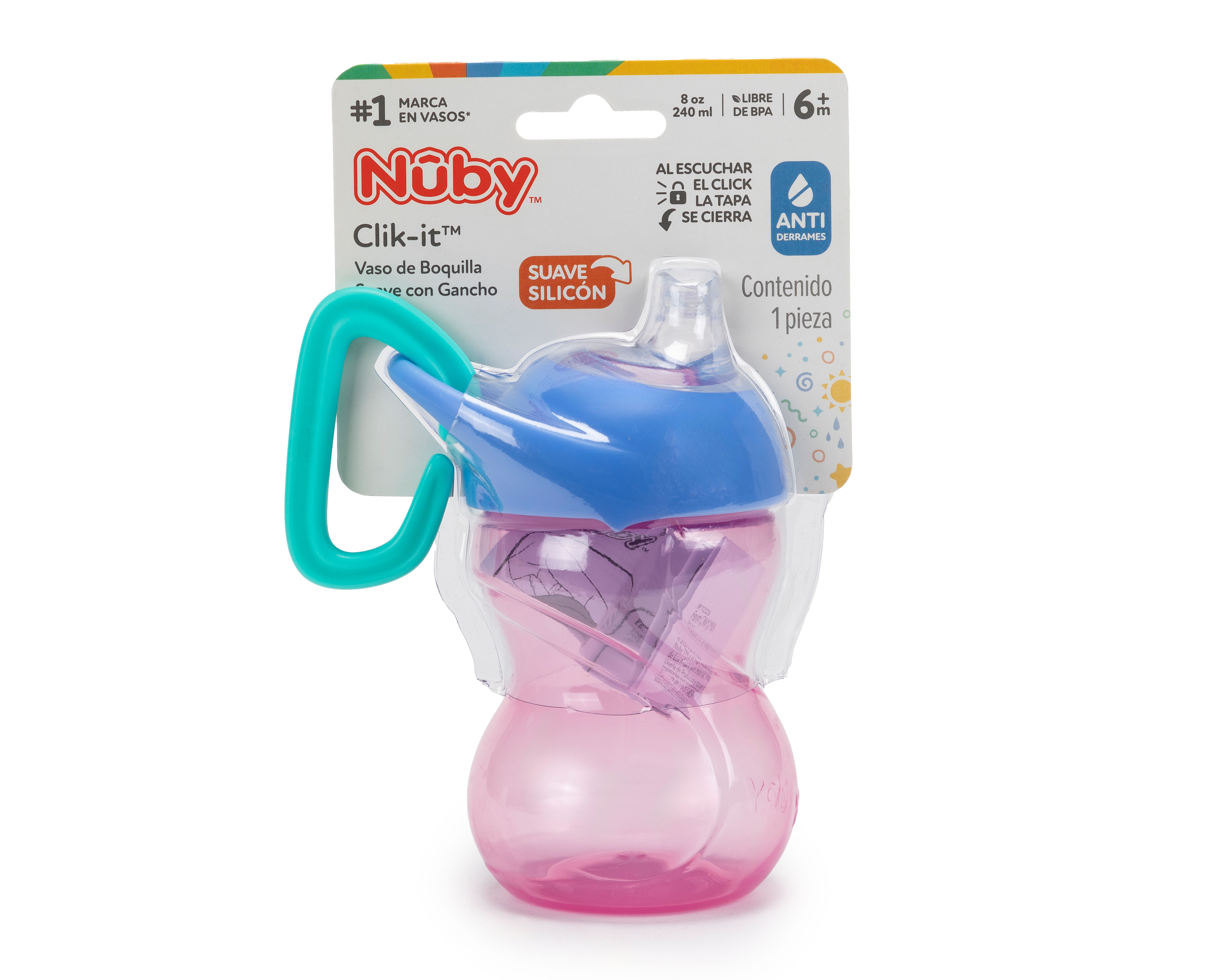 Vaso Entrenador Nuby con Gancho 8 oz