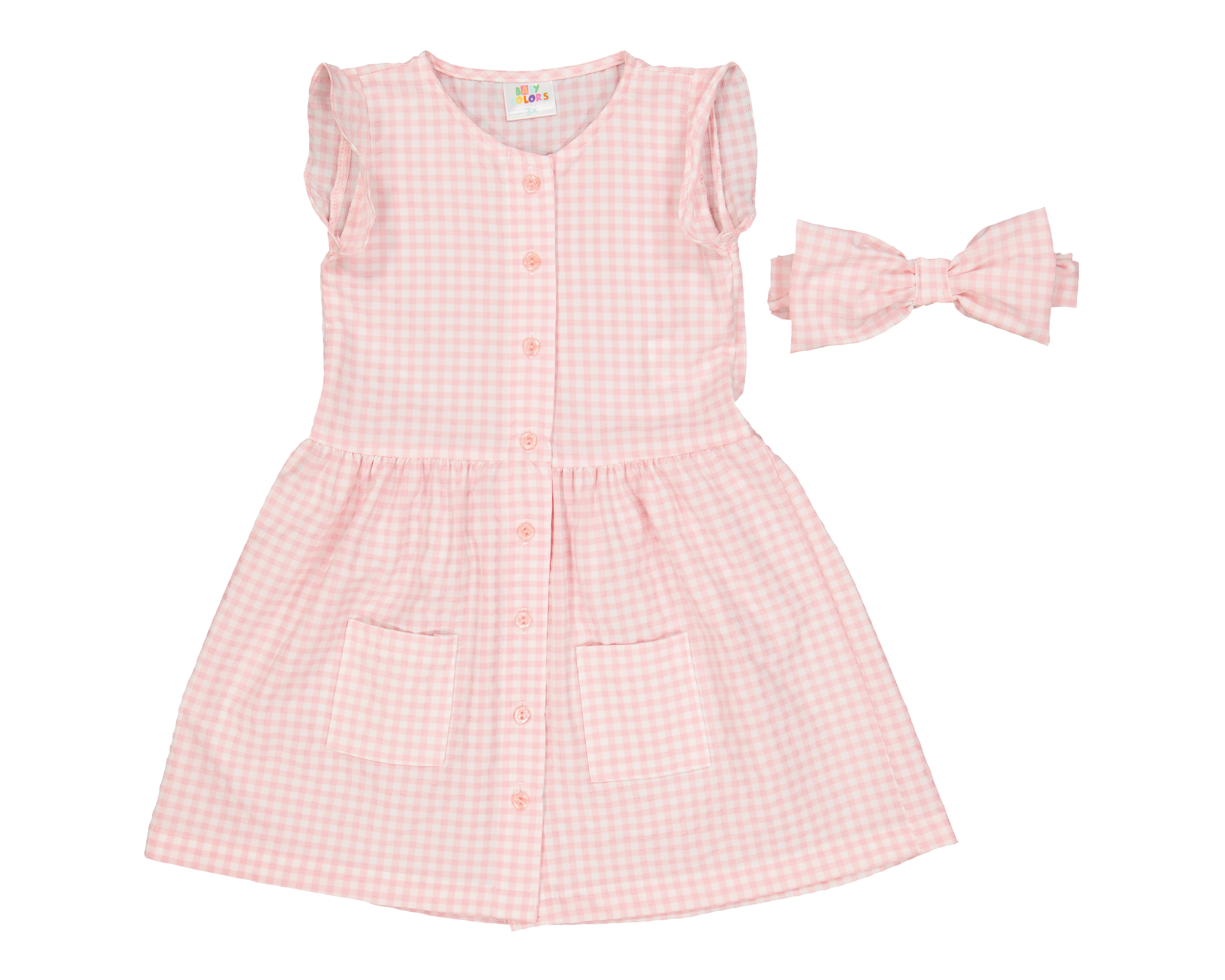 Foto 1 | Foto 1 | Vestido para Bebé Niña Baby Colors a Cuadros con Diadema