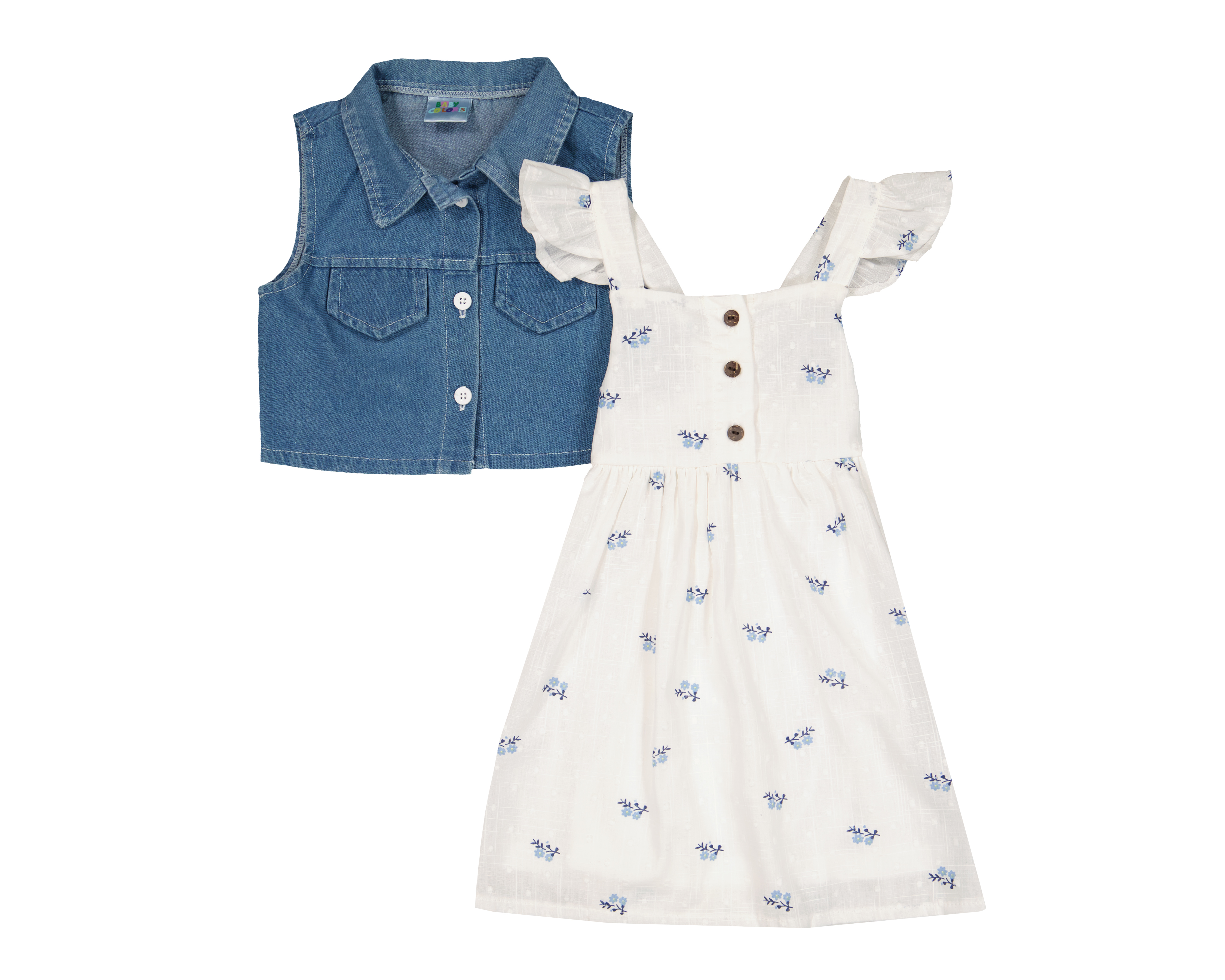 Vestido para Bebé Niña Baby Colors con Chaleco 2 Piezas