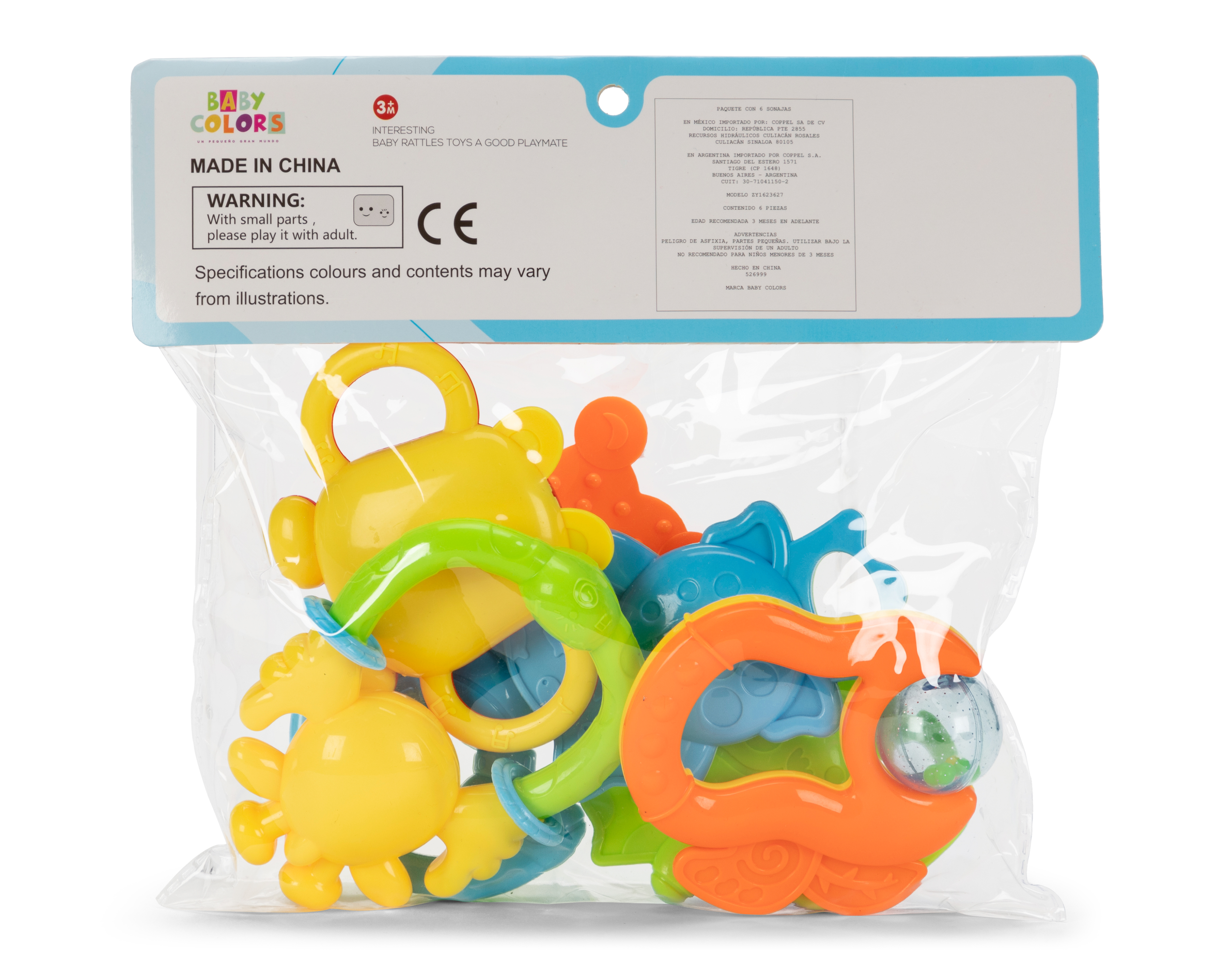 Foto 2 | Foto 2 | Sonaja para Bebé Baby Colors 6 Piezas