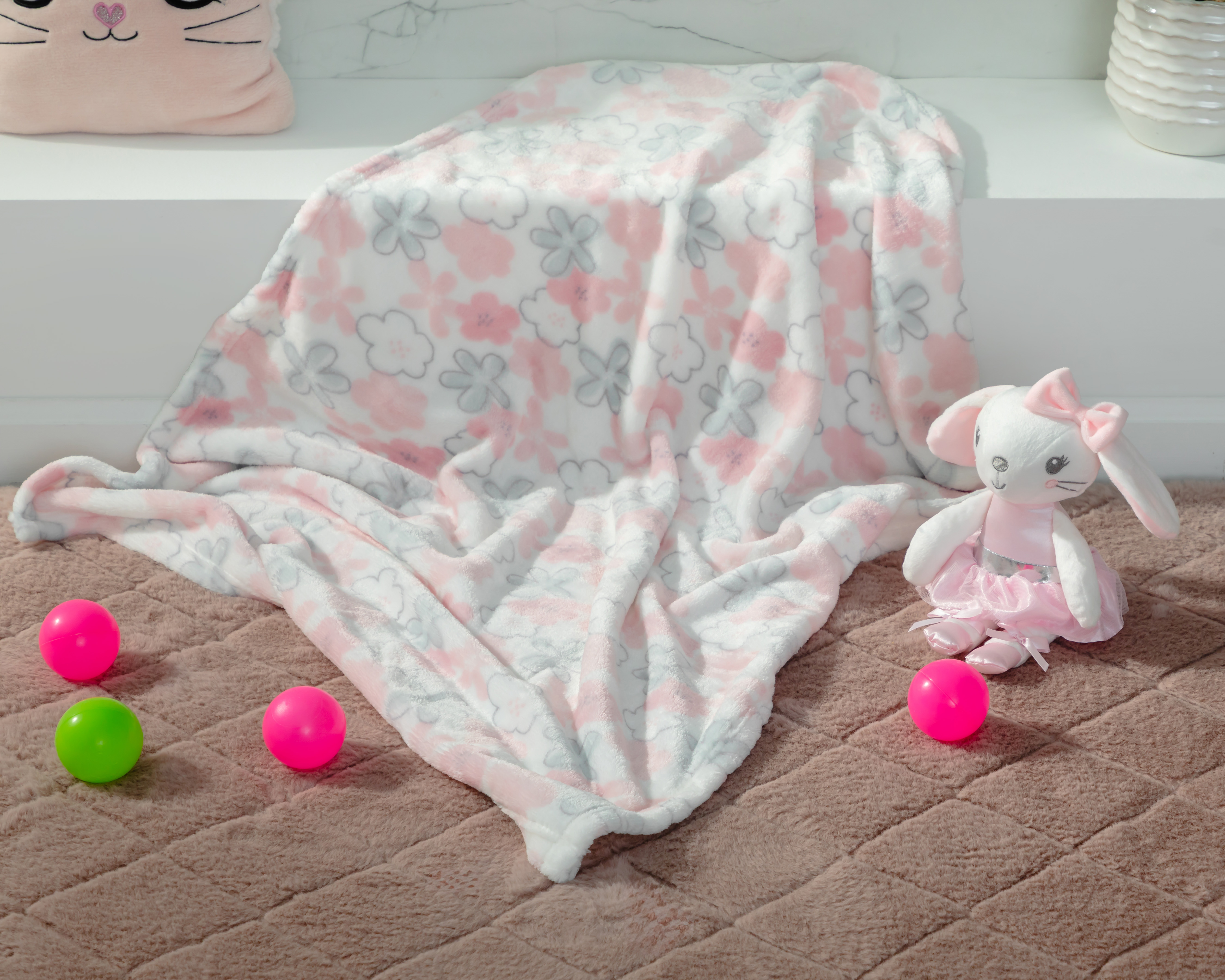 Foto 1 | Foto 1 | Cobertor para Bebé Baby Colors Rosa con Peluche