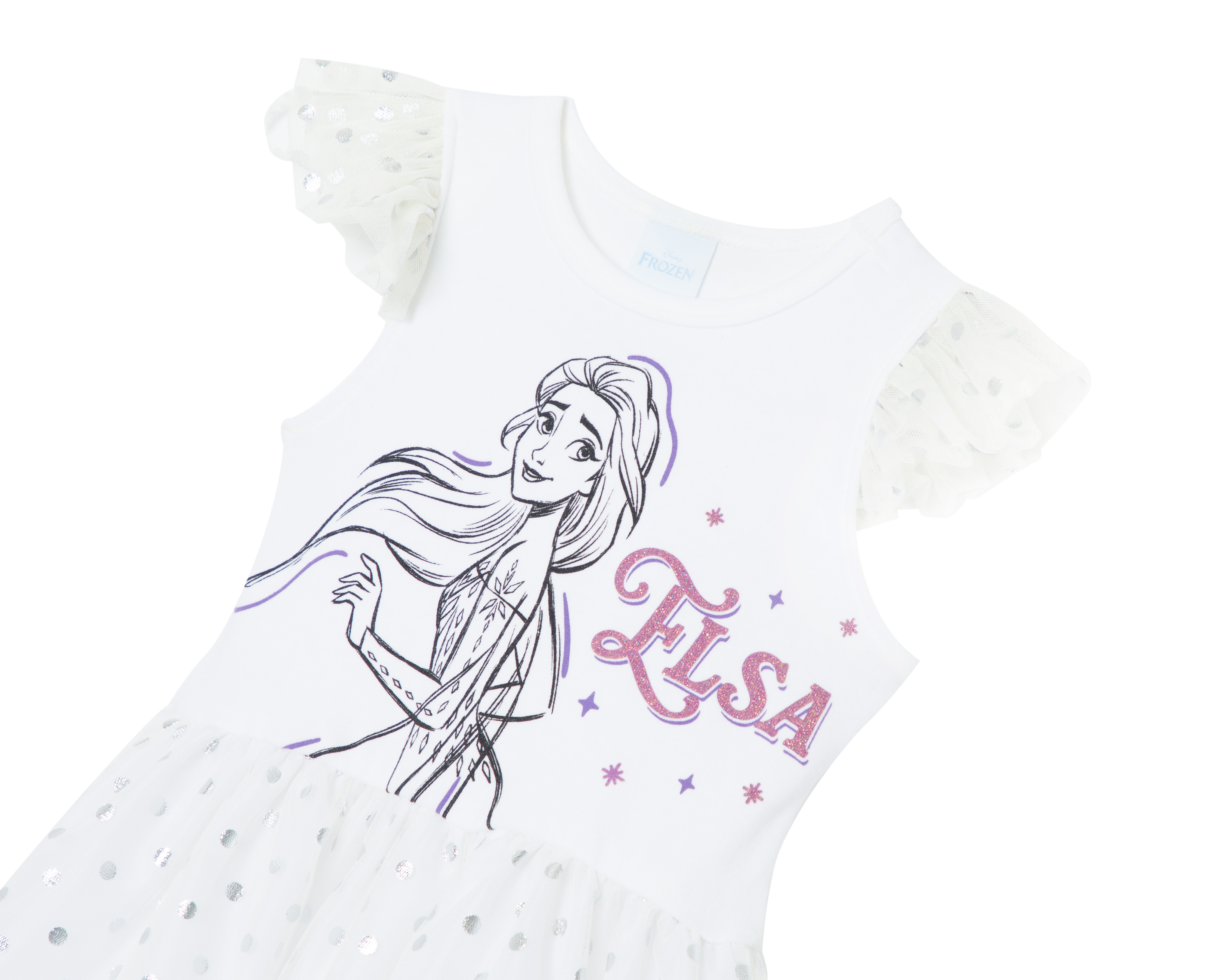 Foto 4 pulgar | Foto 3 | Vestido para Bebé Niña Disney Frozen Blanco