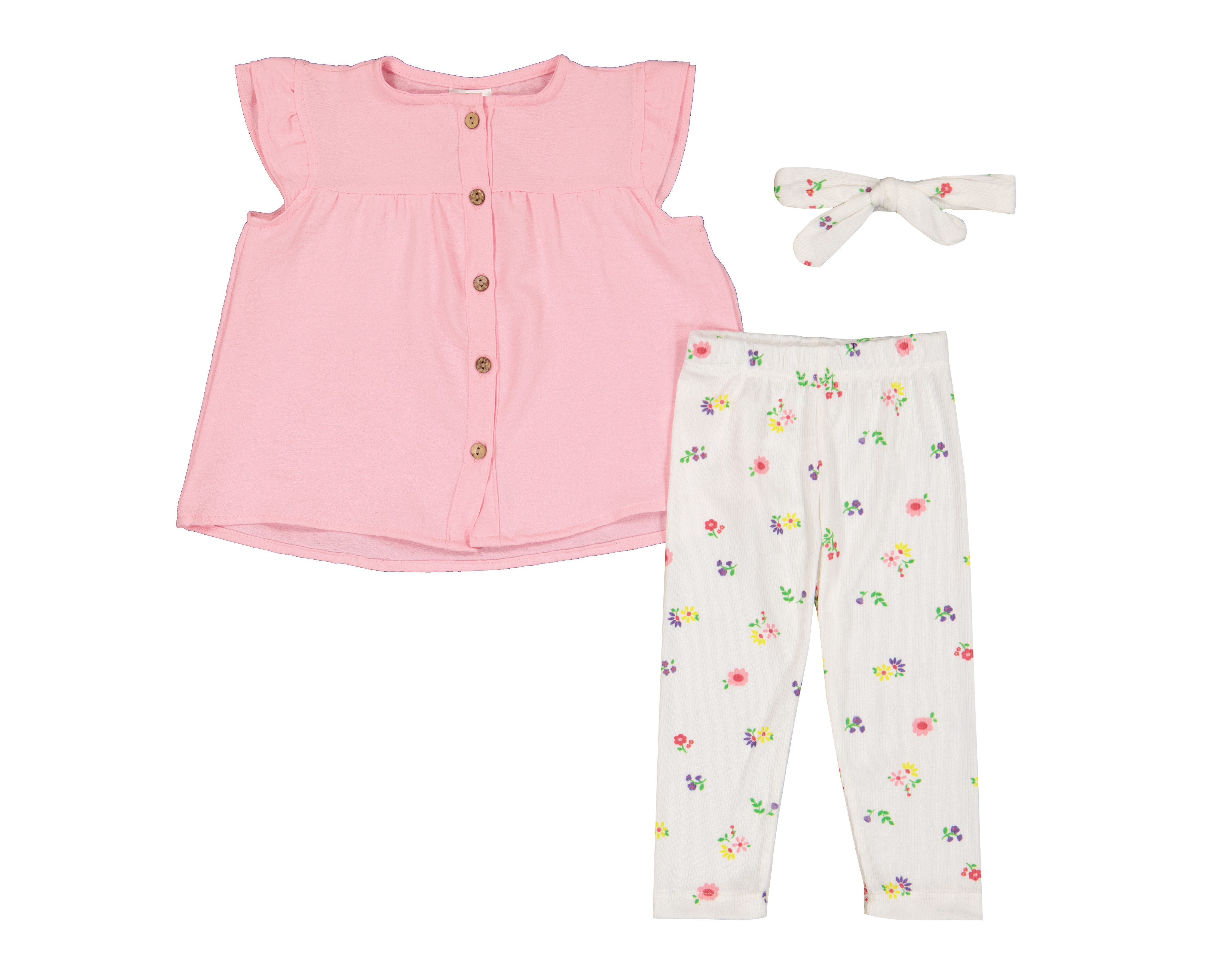 Foto 1 | Foto 1 | Conjunto para Bebé Niña Baby Colors Estampado 3 Piezas