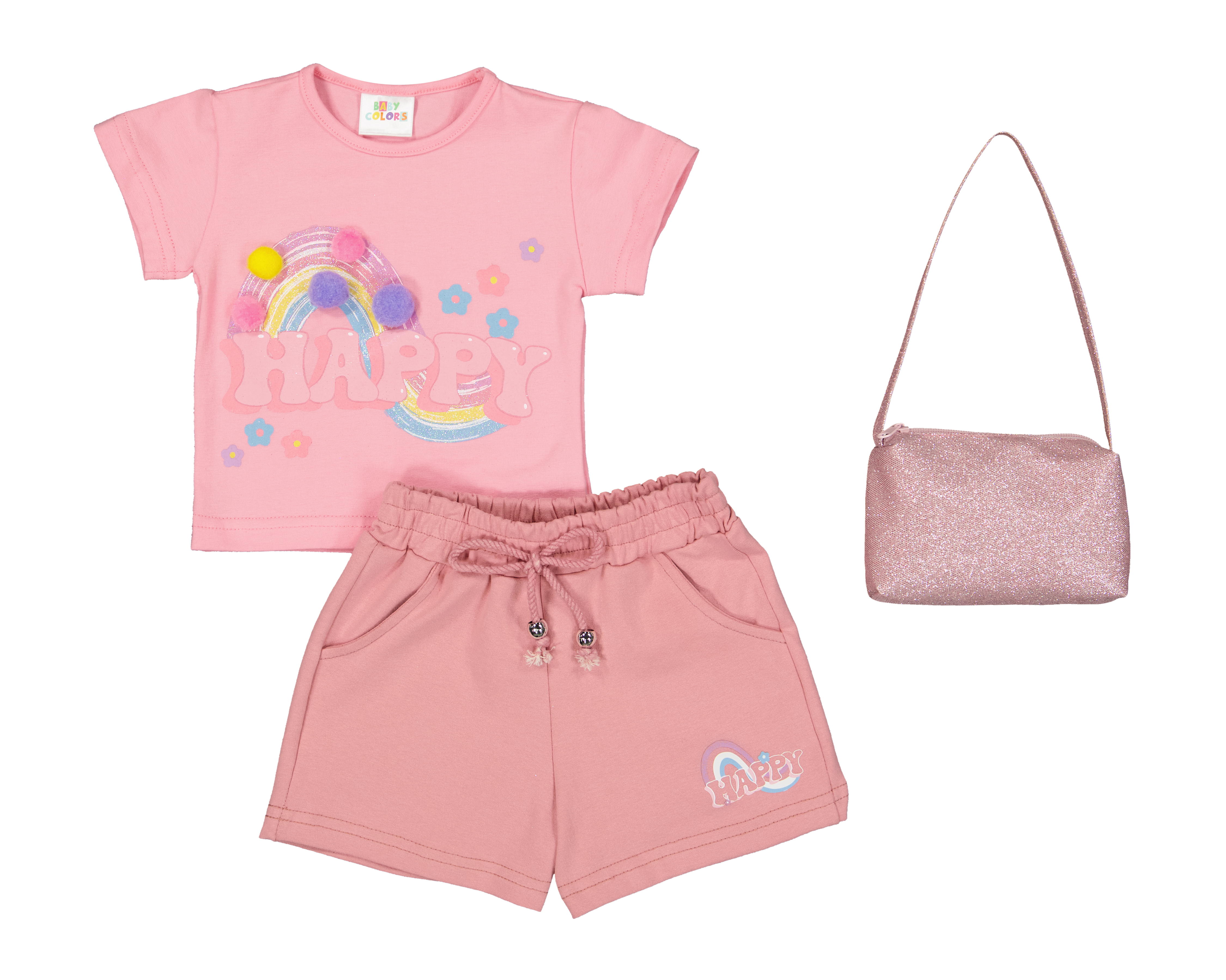 Foto 2 pulgar | Foto 1 | Blusa y Short con Bolsa Baby Colors para Niña