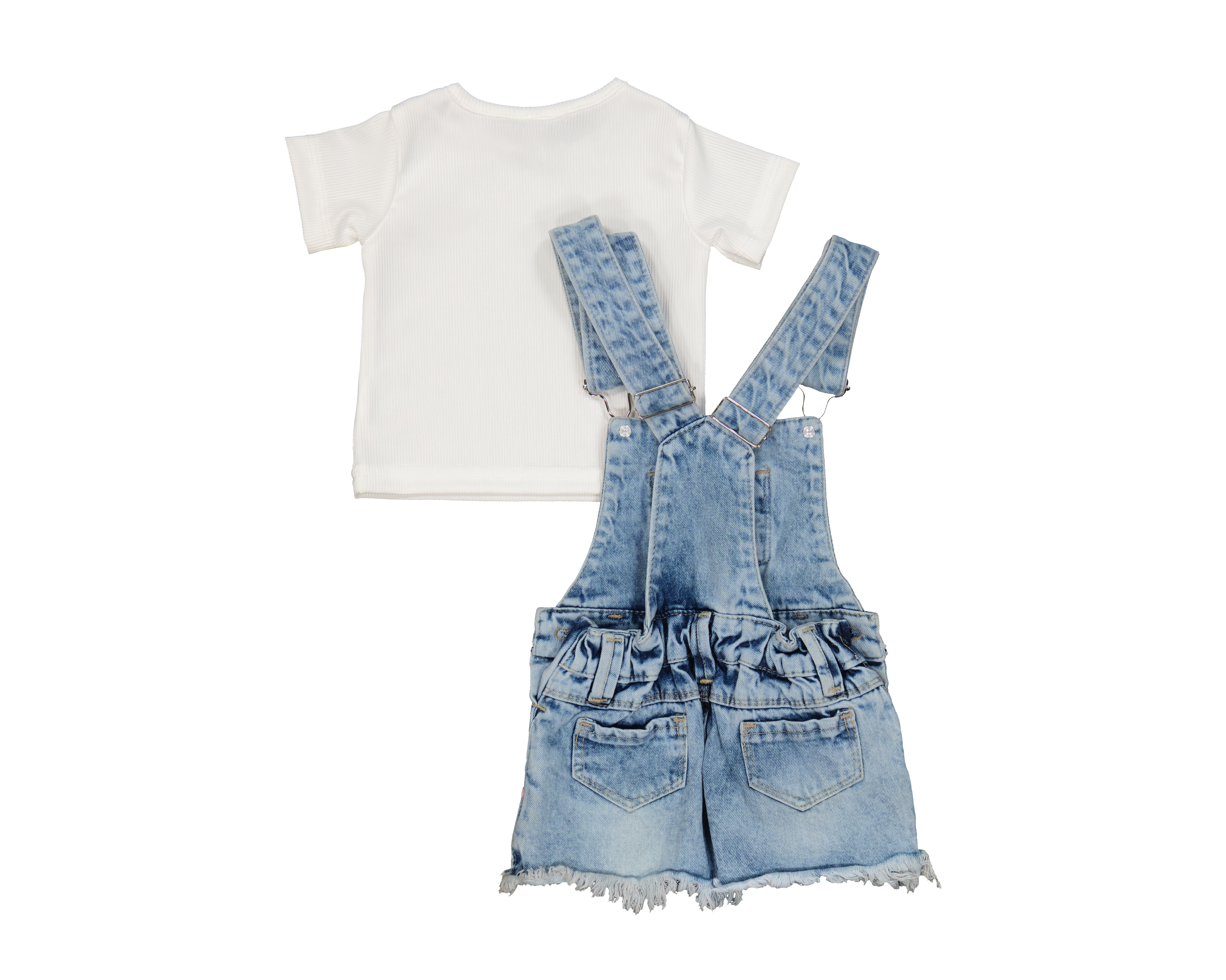 Foto 3 pulgar | Foto 2 | Overol y Playera de Algodón para Bebé Niña Baby Colors