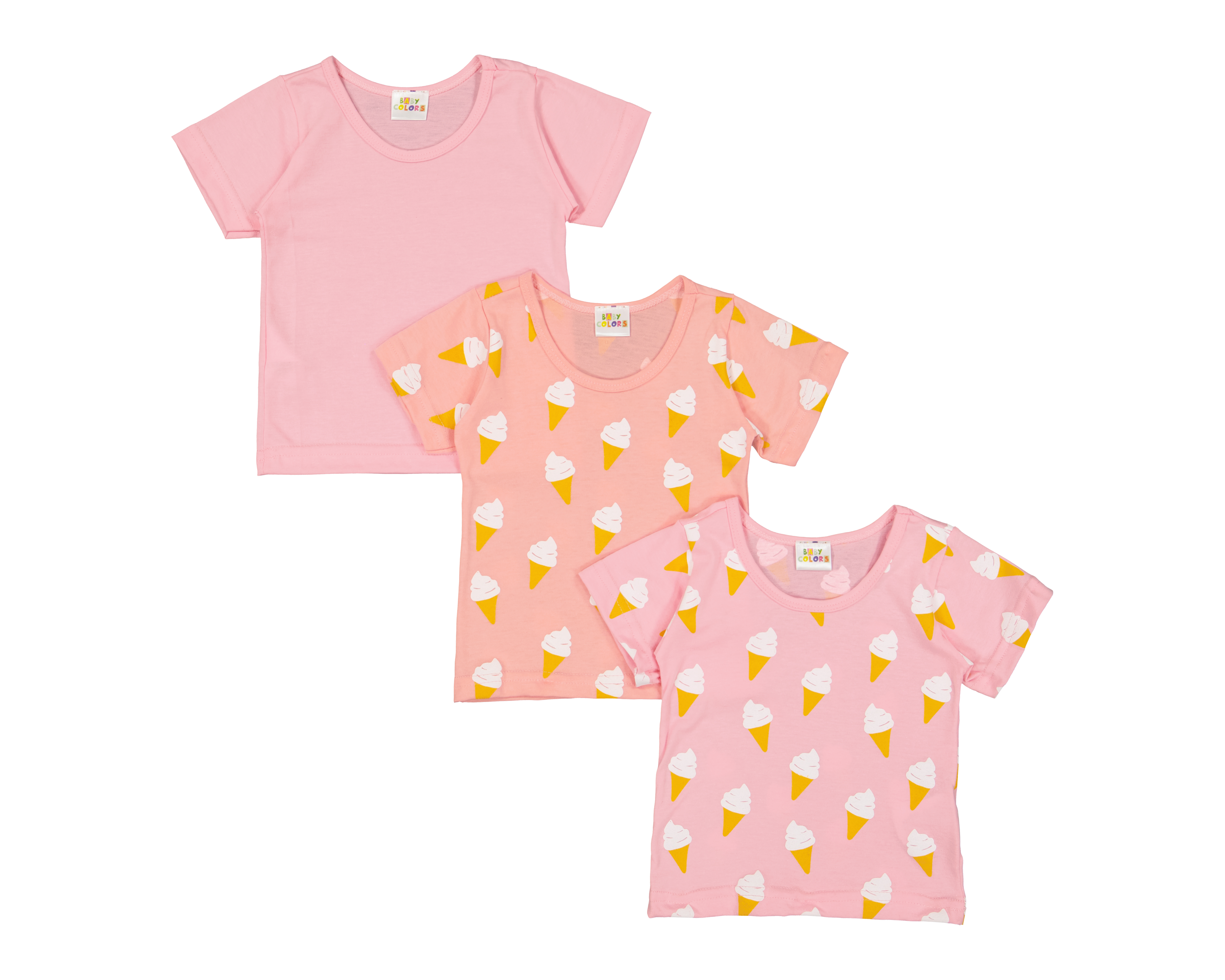 Playera para Bebé Niña Baby Colors Estampada 3 Piezas