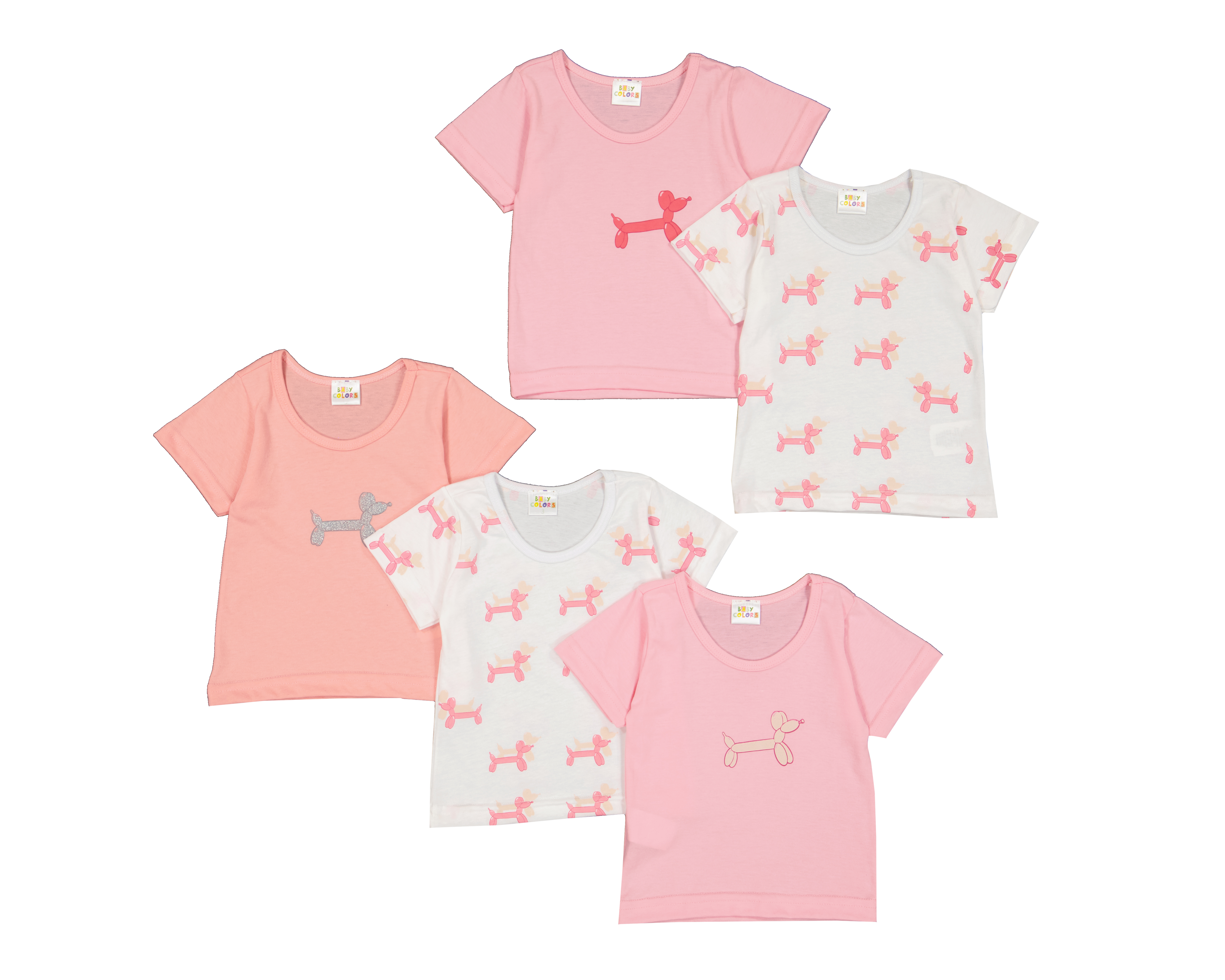 Foto 2 pulgar | Foto 1 | Playera para Bebé Niña Baby Colors con Estampado 5 Piezas